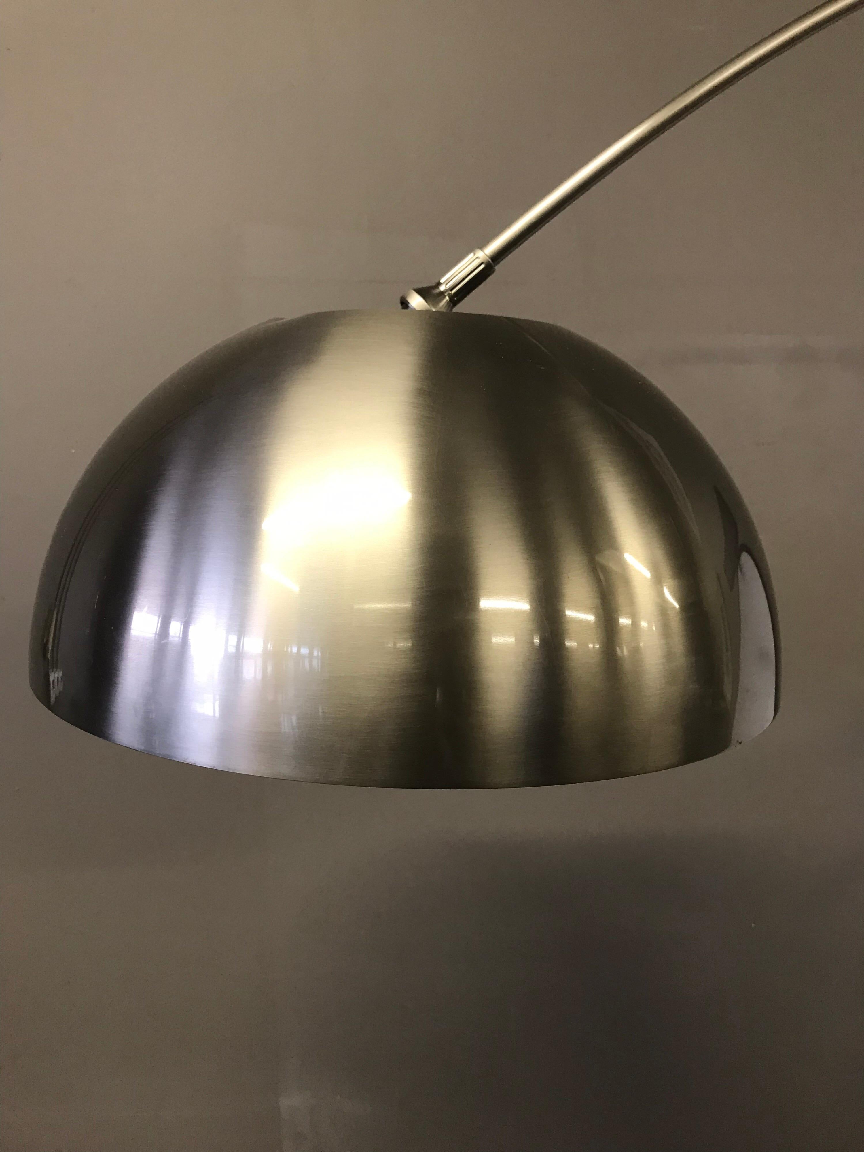 Mid Century Chrome Arc Floor Lamp Space Age In Good Condition In West Hartford, CT