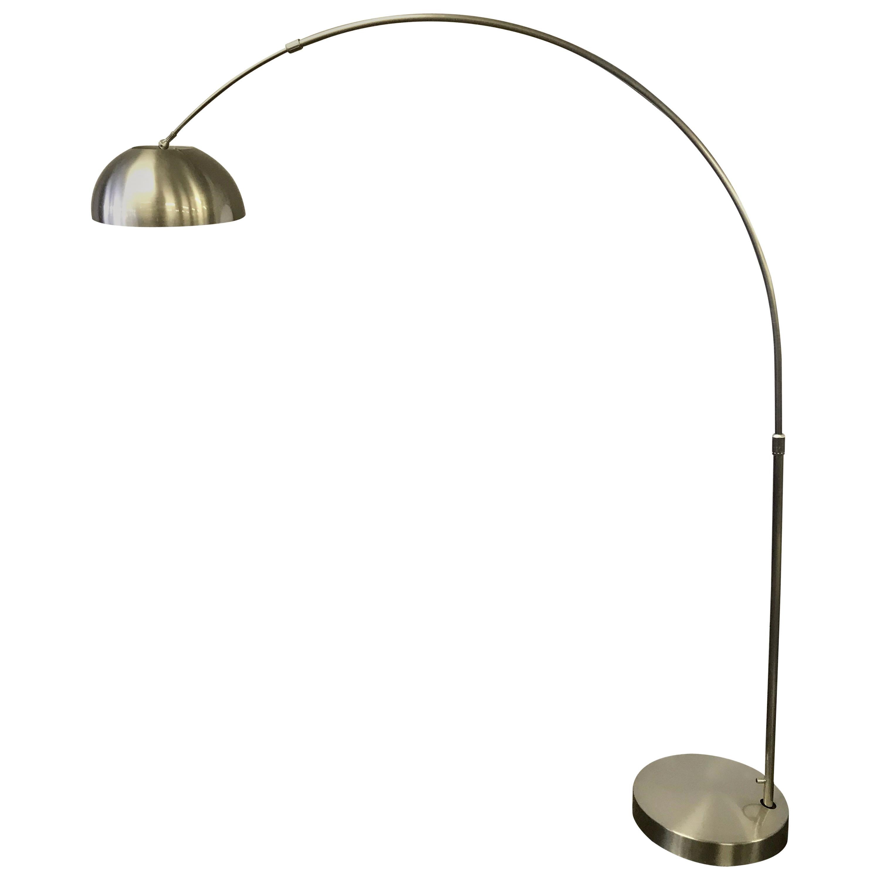 Mid Century Chrome Arc Floor Lamp Space Age