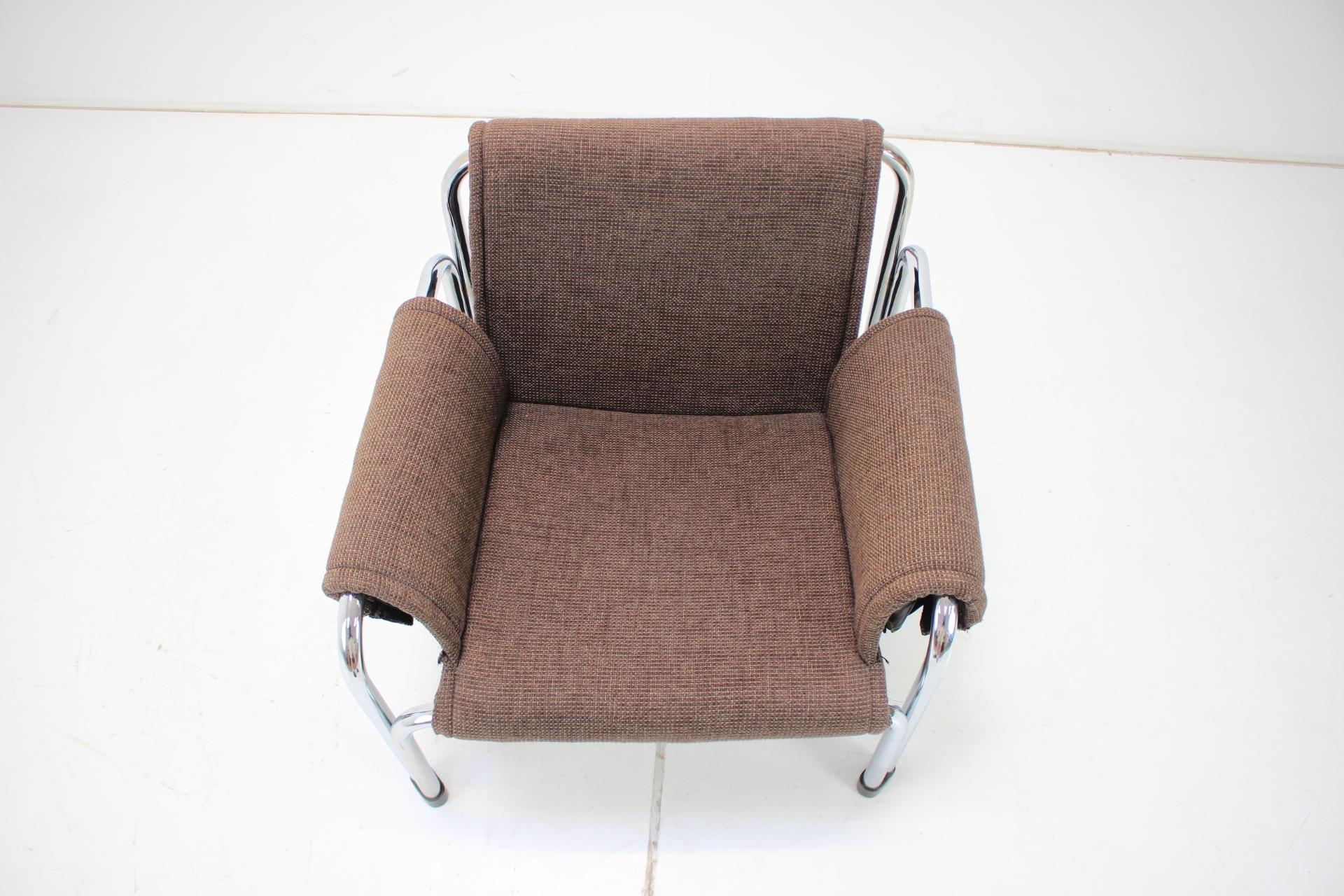 Tchèque Fauteuil chromé du milieu du siècle dernier de Viliam Chlebo pour Kodreta Myjava, années 1980