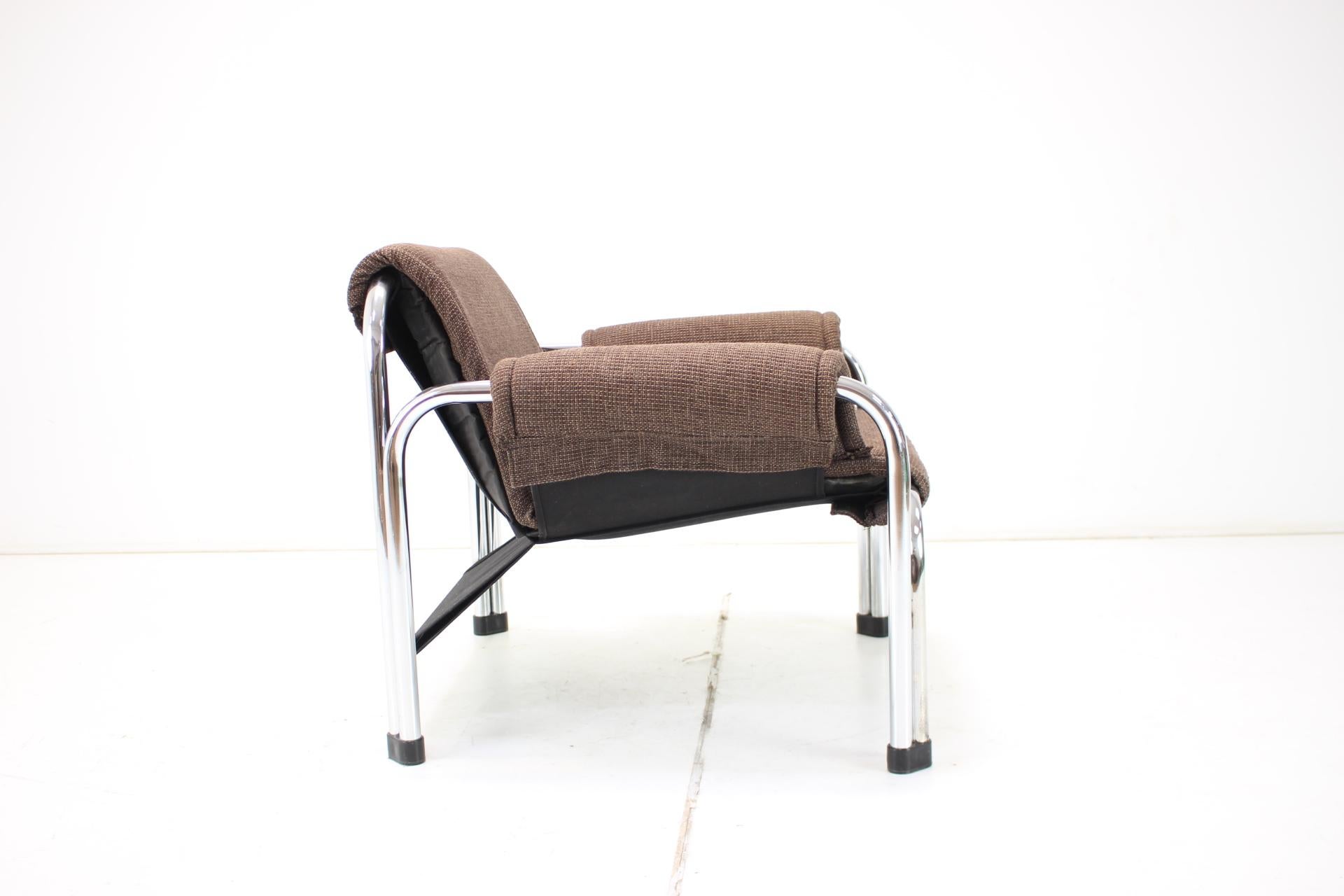 Fauteuil chromé du milieu du siècle dernier de Viliam Chlebo pour Kodreta Myjava, années 1980 Bon état à Praha, CZ