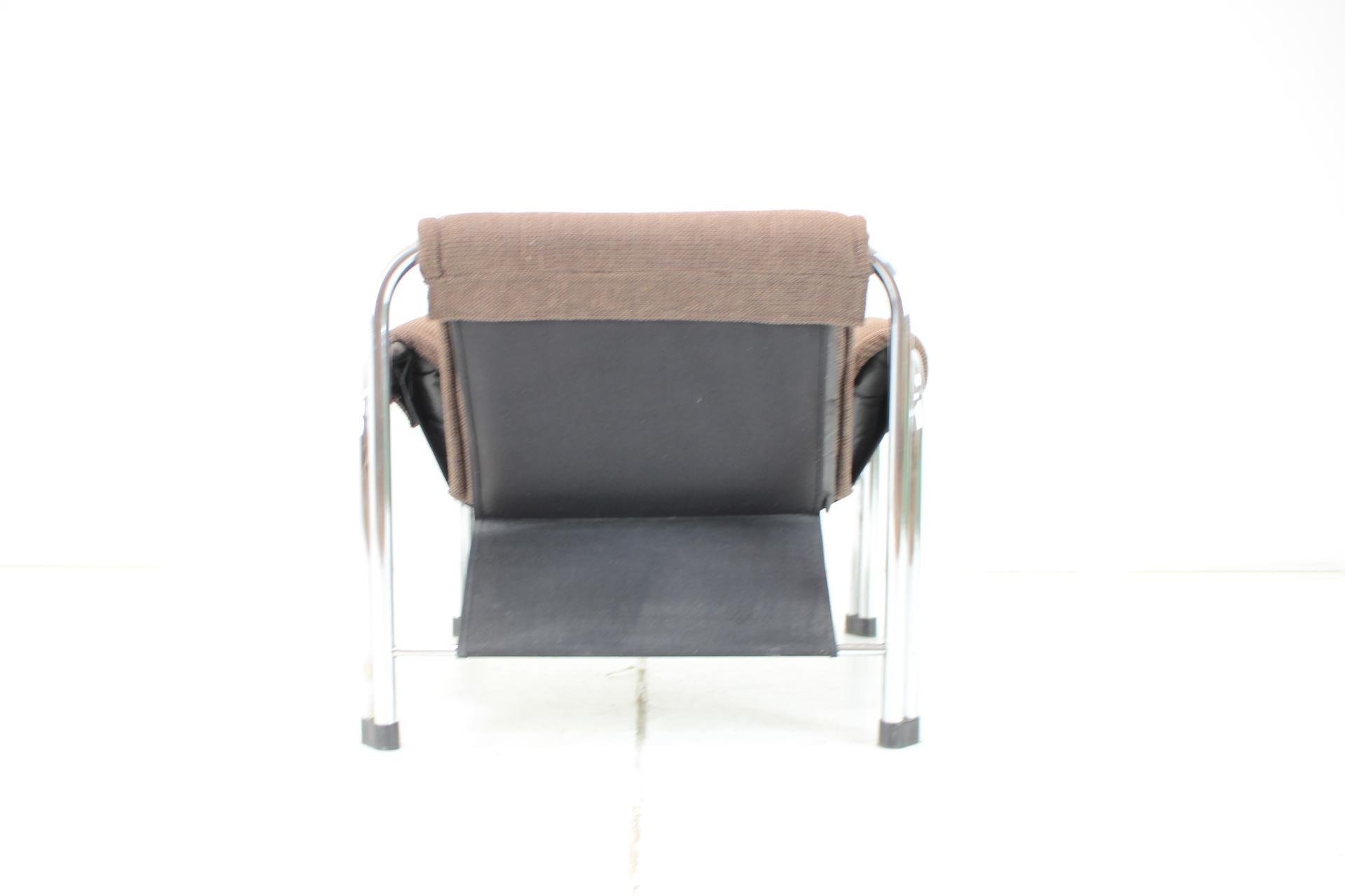 Fin du 20e siècle Fauteuil chromé du milieu du siècle dernier de Viliam Chlebo pour Kodreta Myjava, années 1980