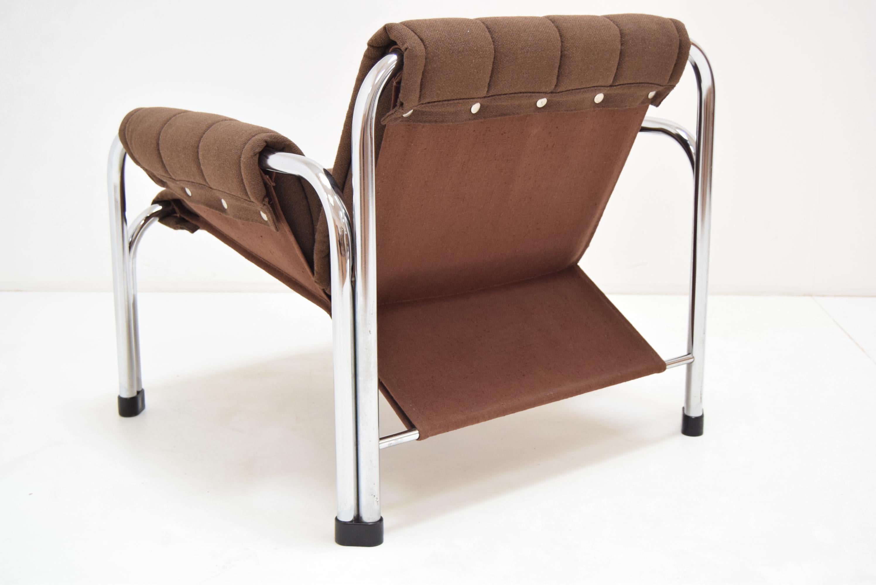 Mid-Century Chrome Armchair by Viliam Chlebo for Kodreta Myjava, 1980's 2