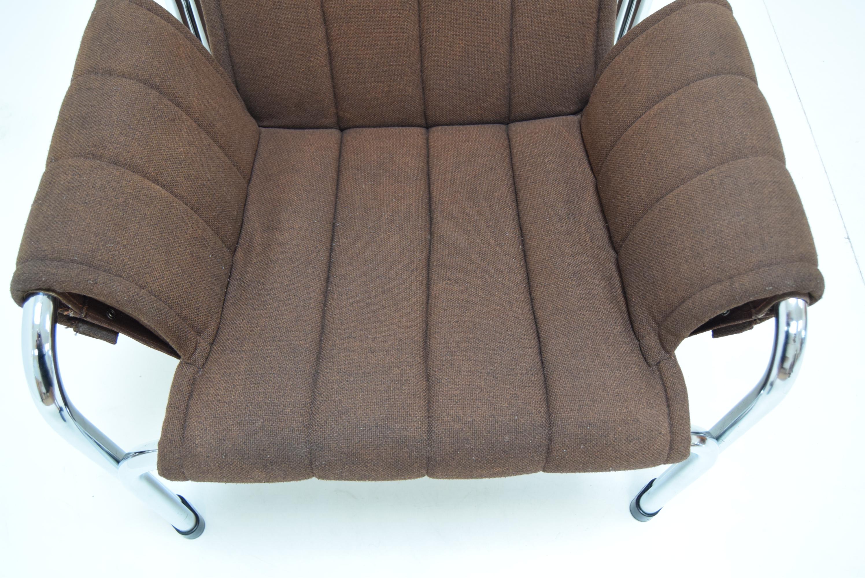 Mid-Century Chrome Armchair by Viliam Chlebo for Kodreta Myjava, 1980's 1