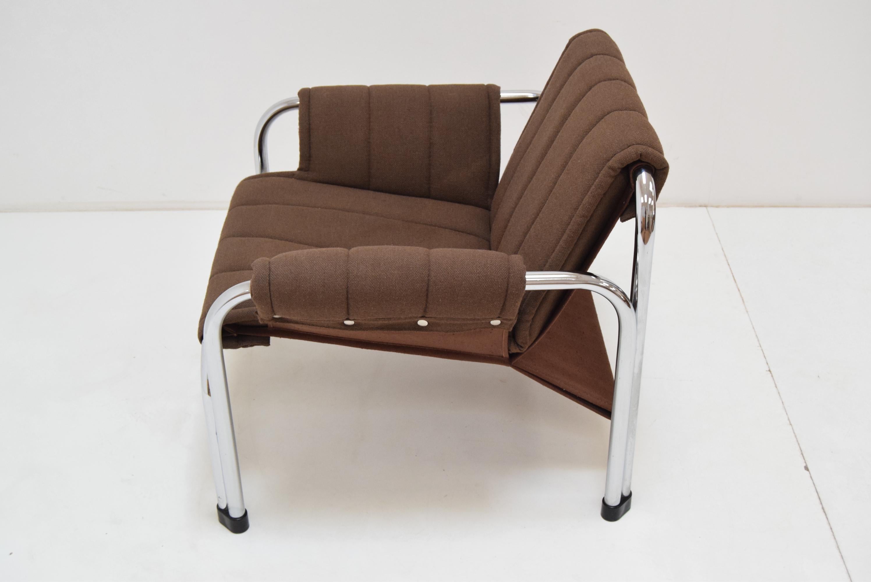 Late 20th Century Mid-Century Chrome Armchair by Viliam Chlebo for Kodreta Myjava, 1980's