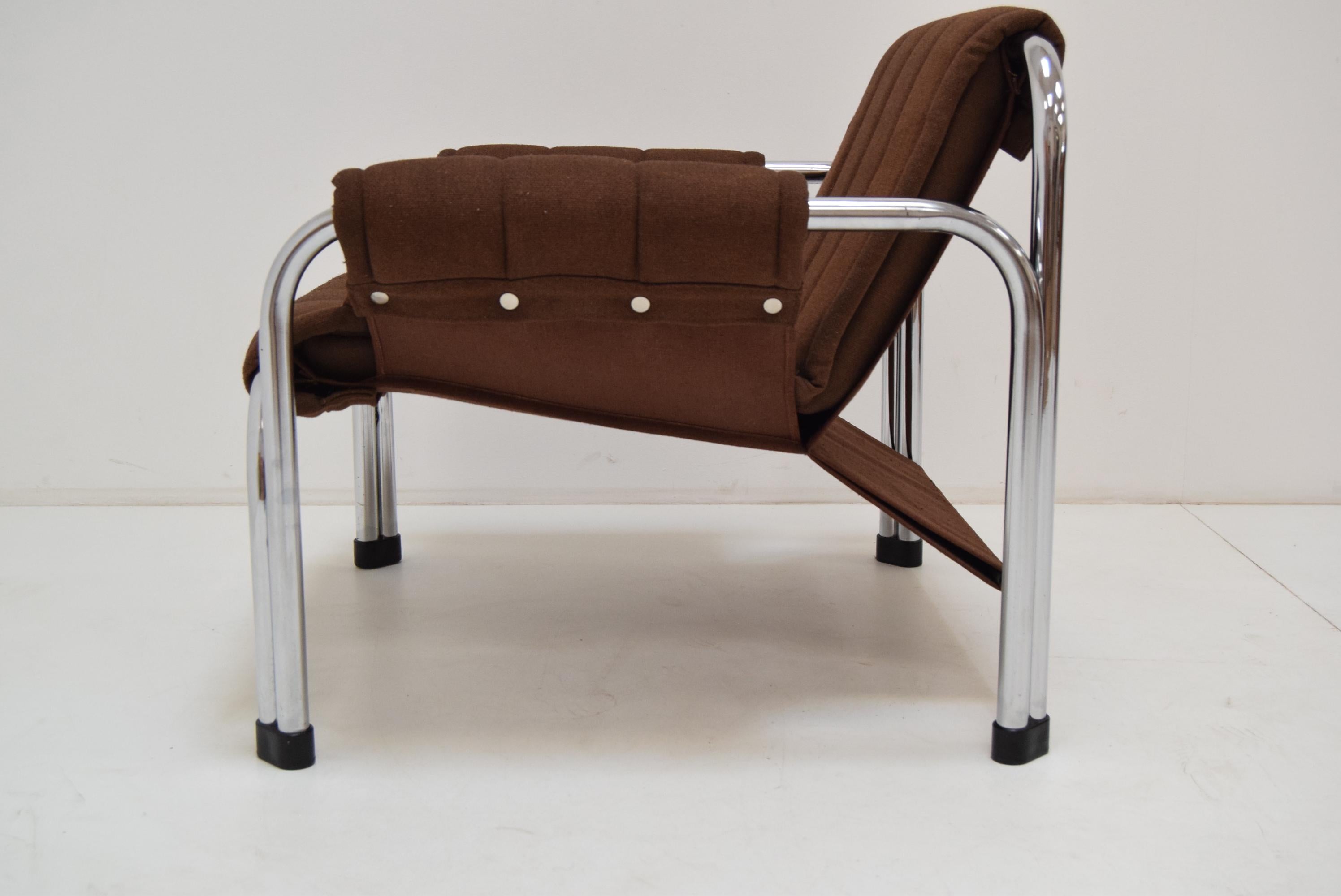 Late 20th Century Mid-Century Chrome Armchair by Viliam Chlebo for Kodreta Myjava, 1980's