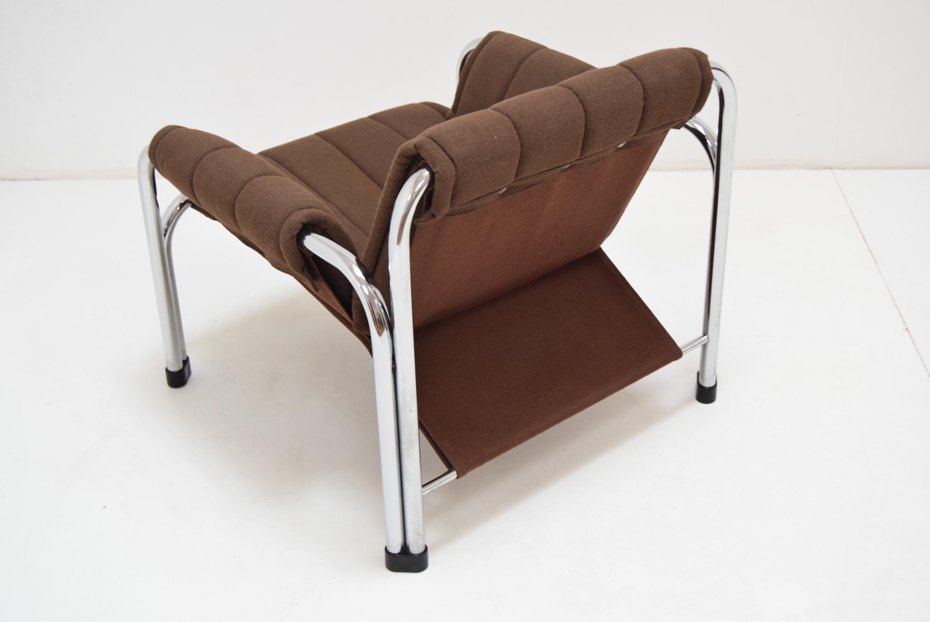 Mid-Century Chrome Armchair by Viliam Chlebo for Kodreta Myjava, 1980's 1