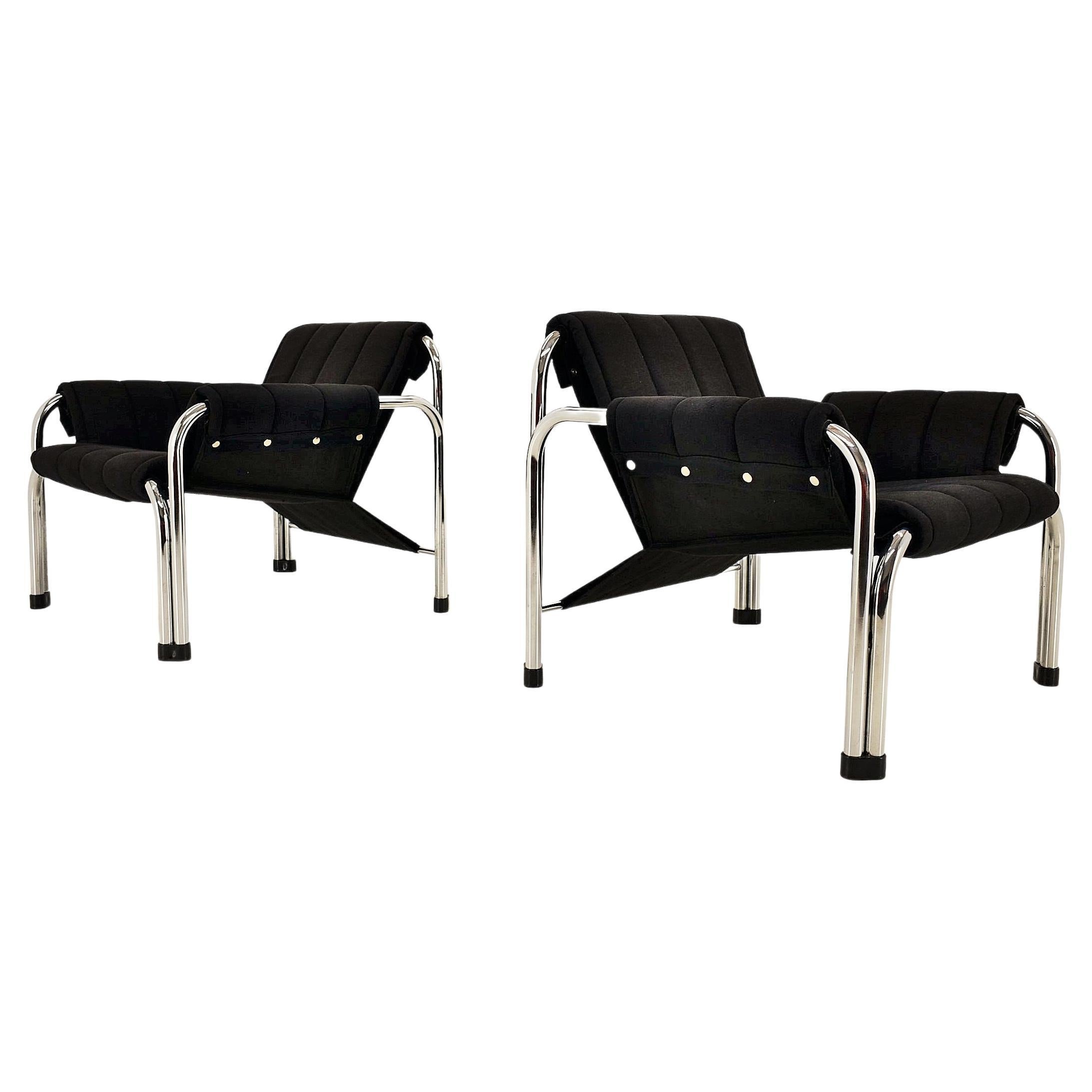 Mid-Century Chrome Armchairs by Viliam Chlebo for Kodreta Myjava, 1980
s
