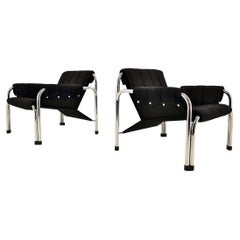 Mid-Century Chrome Armchairs by Viliam Chlebo for Kodreta Myjava, 1980's