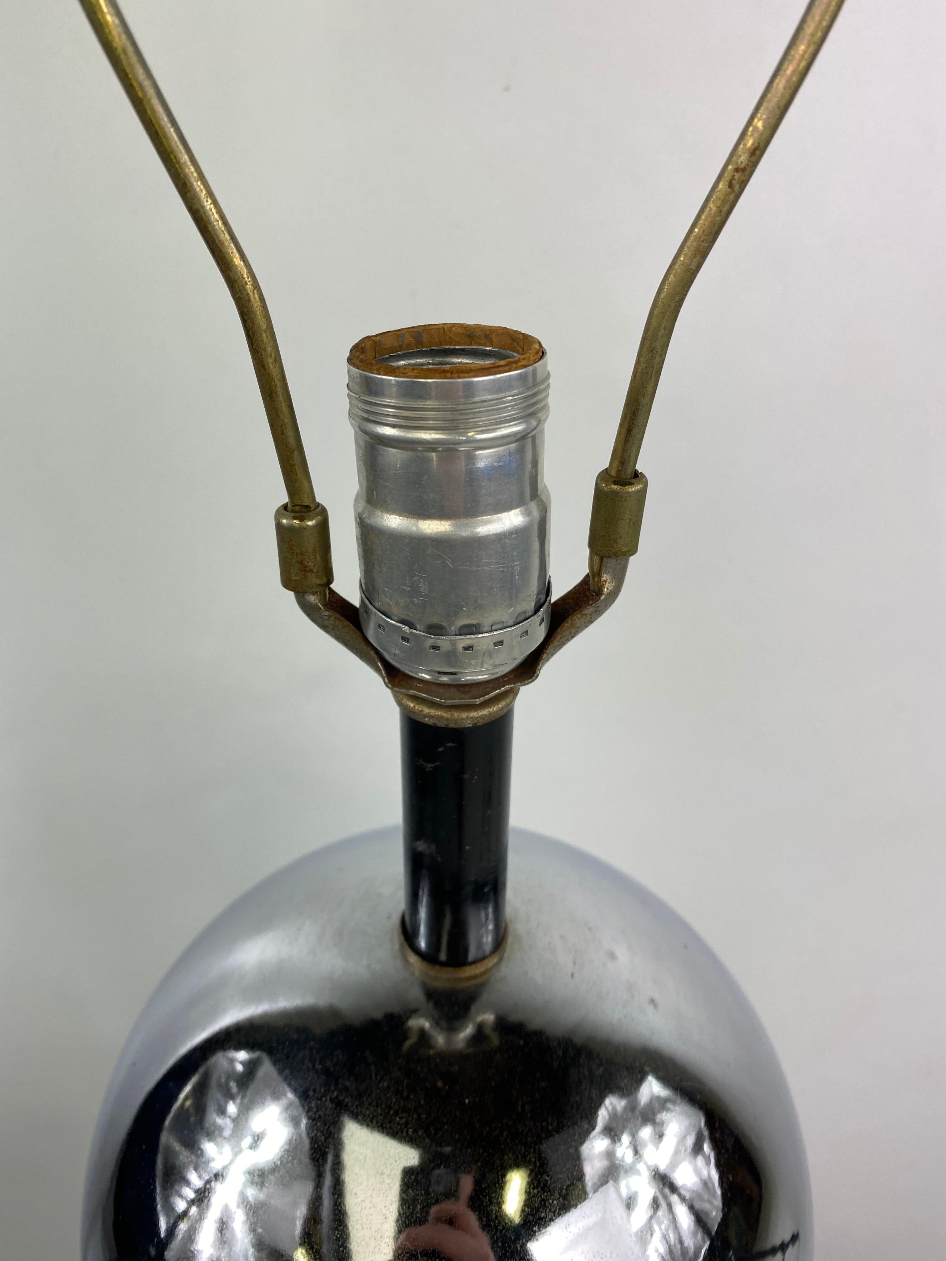 Midcentury chrome ball lamp attributed to Kovacs.