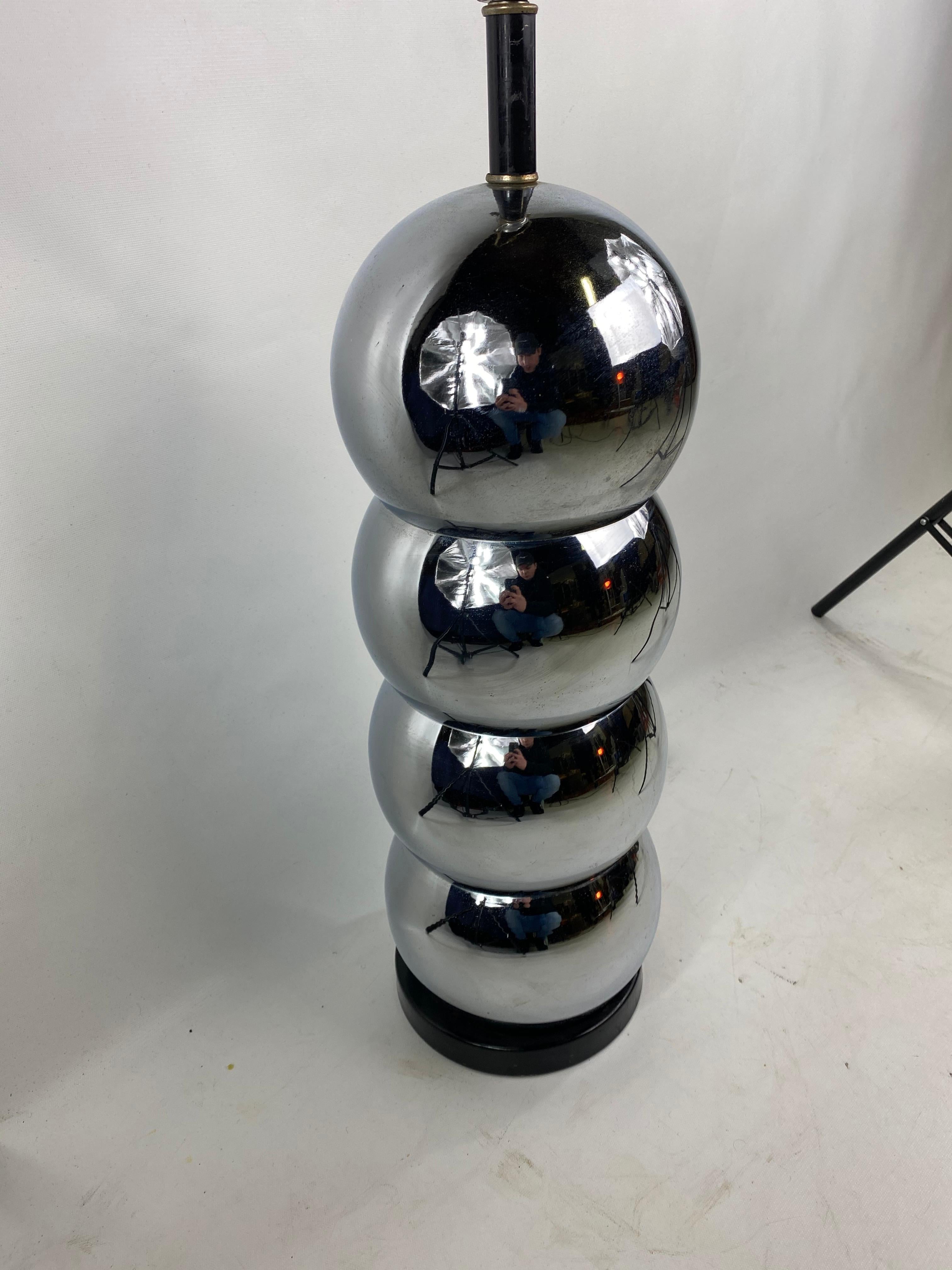 American Midcentury Chrome Ball Lamp Attributed to Kovacs For Sale