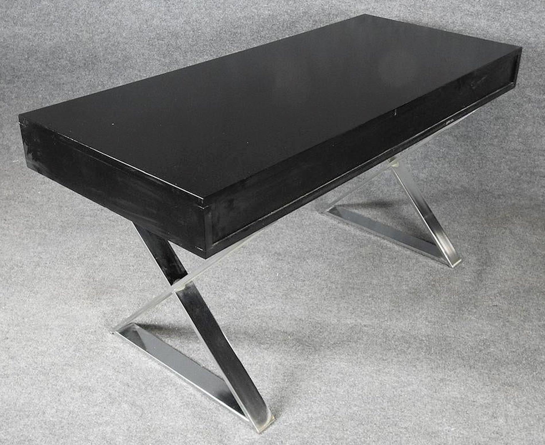 Mid-Century Modern Midcentury Chrome Base Desk