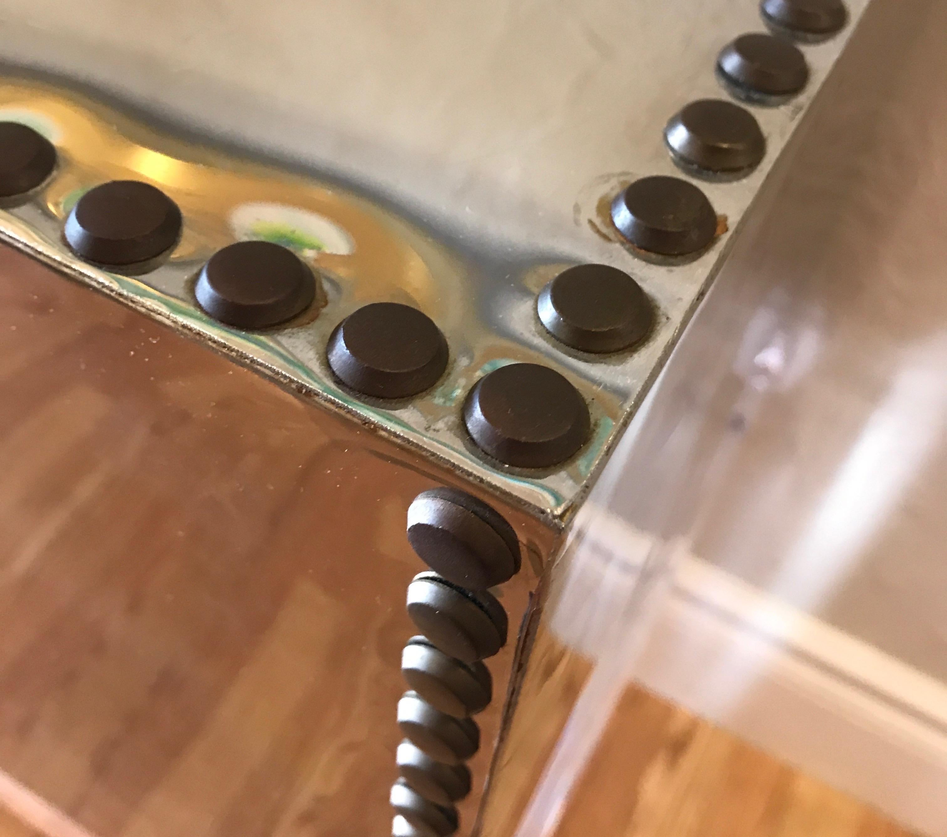Midcentury Chrome and Brass Chest on Lucite Stand 5