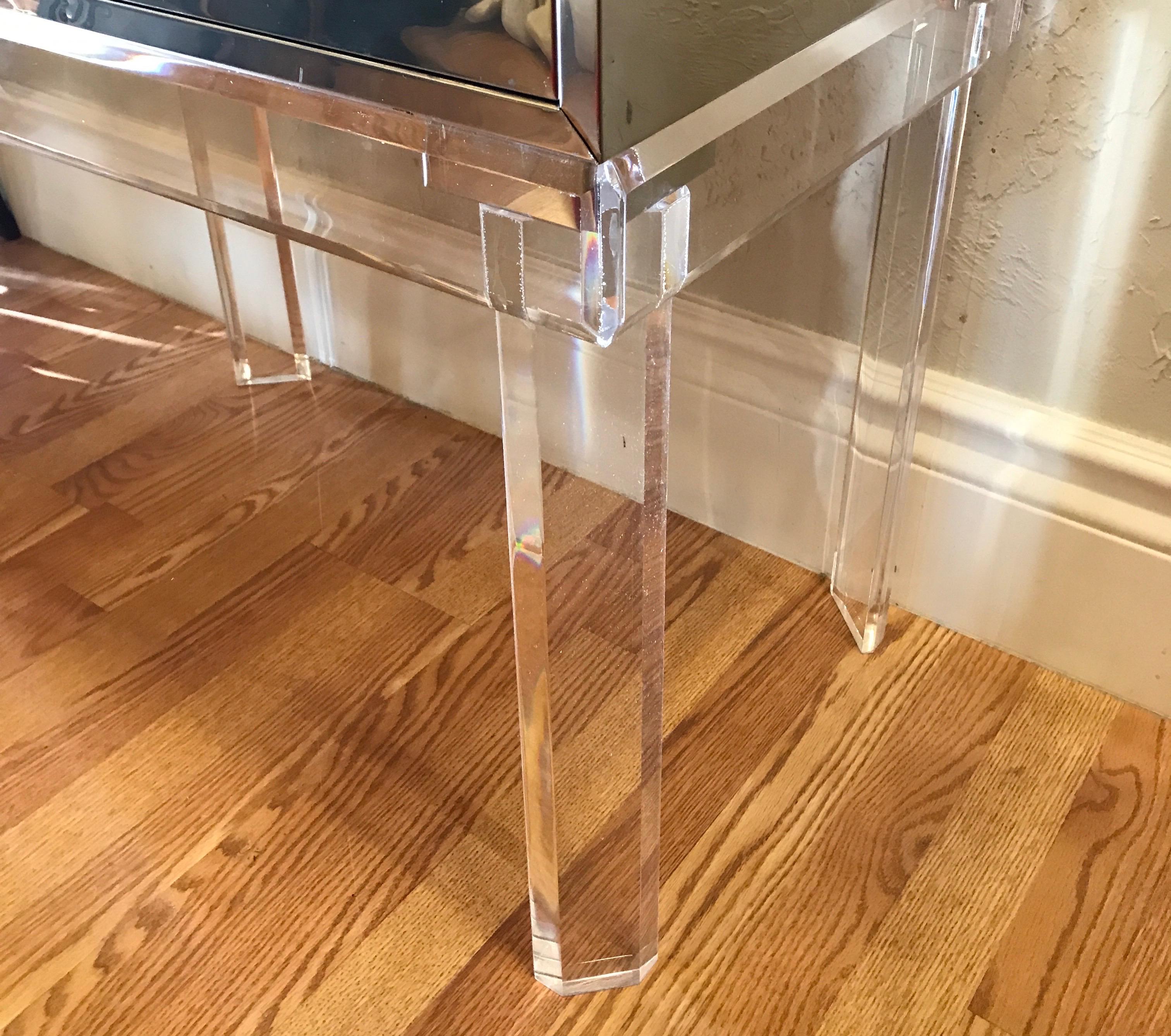 Midcentury Chrome and Brass Chest on Lucite Stand For Sale 6