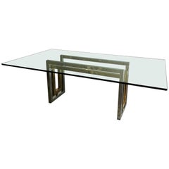 Esstisch aus Chrom und Messing von Renato Zevi aus der Mitte des Jahrhunderts, PRICED TO SELL!