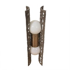 Midcentury Chrome Brutalist Double-Globe Floor/ Table/ Wall Sconce