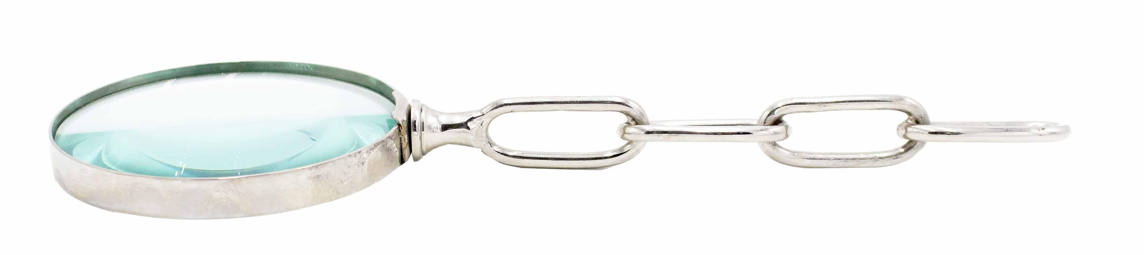 Mid-Century Modern Mid-Century Chrome Chain Magnifying Glass For Sale