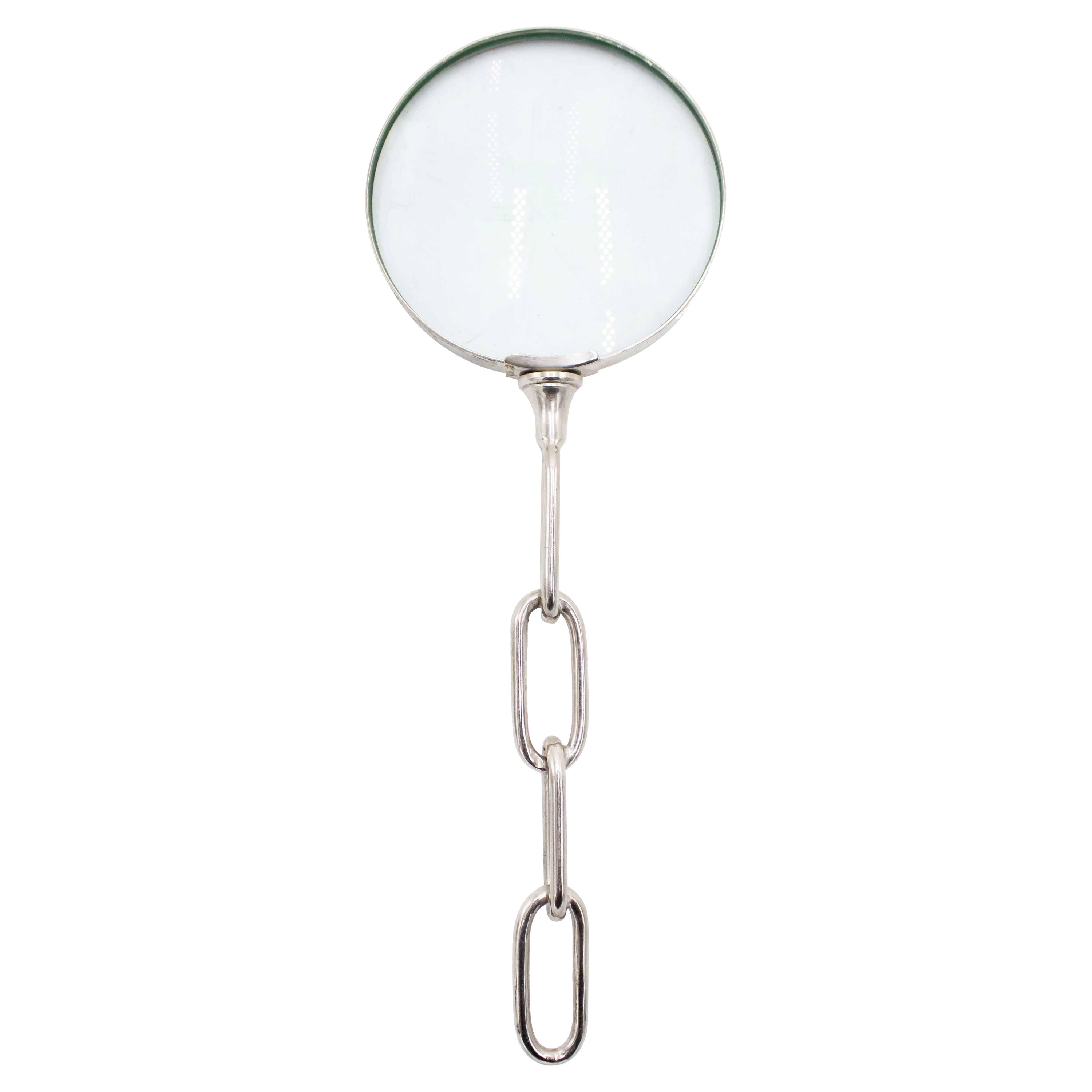 Chaîne en verre grossissant chromée du milieu du siècle dernier en vente