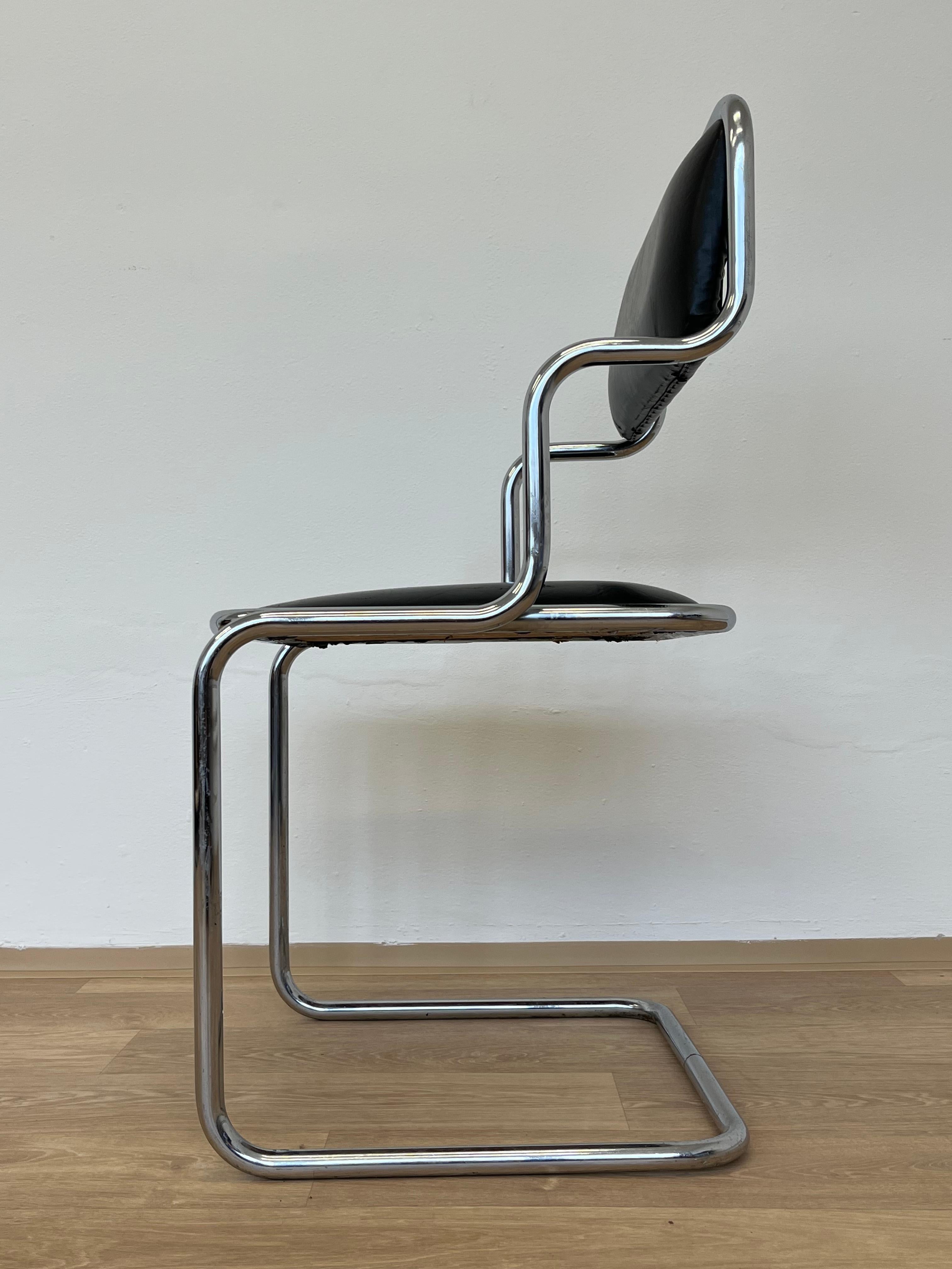 Mid-Century Modern Midcentury Chrome chair by Arch, Ladislav Vrátník for restaurant in Prag, 1970s For Sale