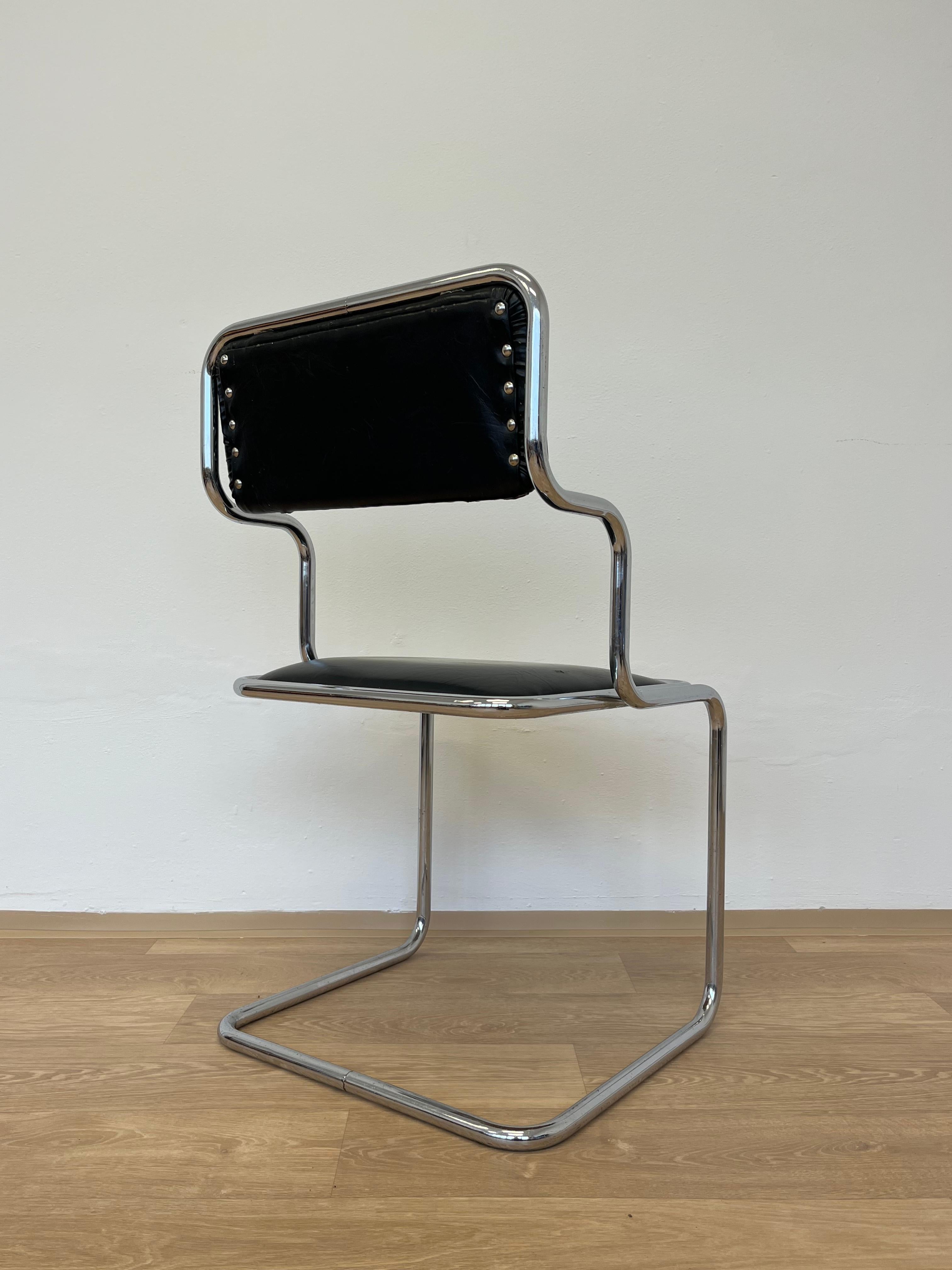 Midcentury Chrome chair by Arch, Ladislav Vrátník for restaurant in Prag, 1970s For Sale 1