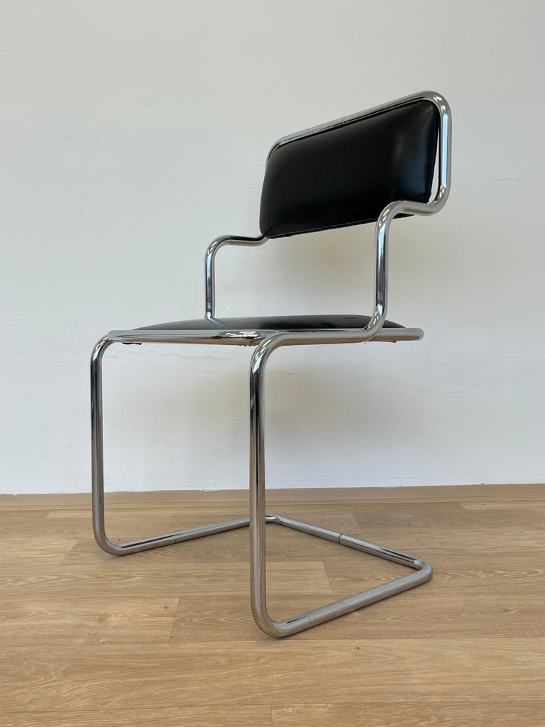Midcentury Chrome chair by Arch, Ladislav Vrátník for restaurant in