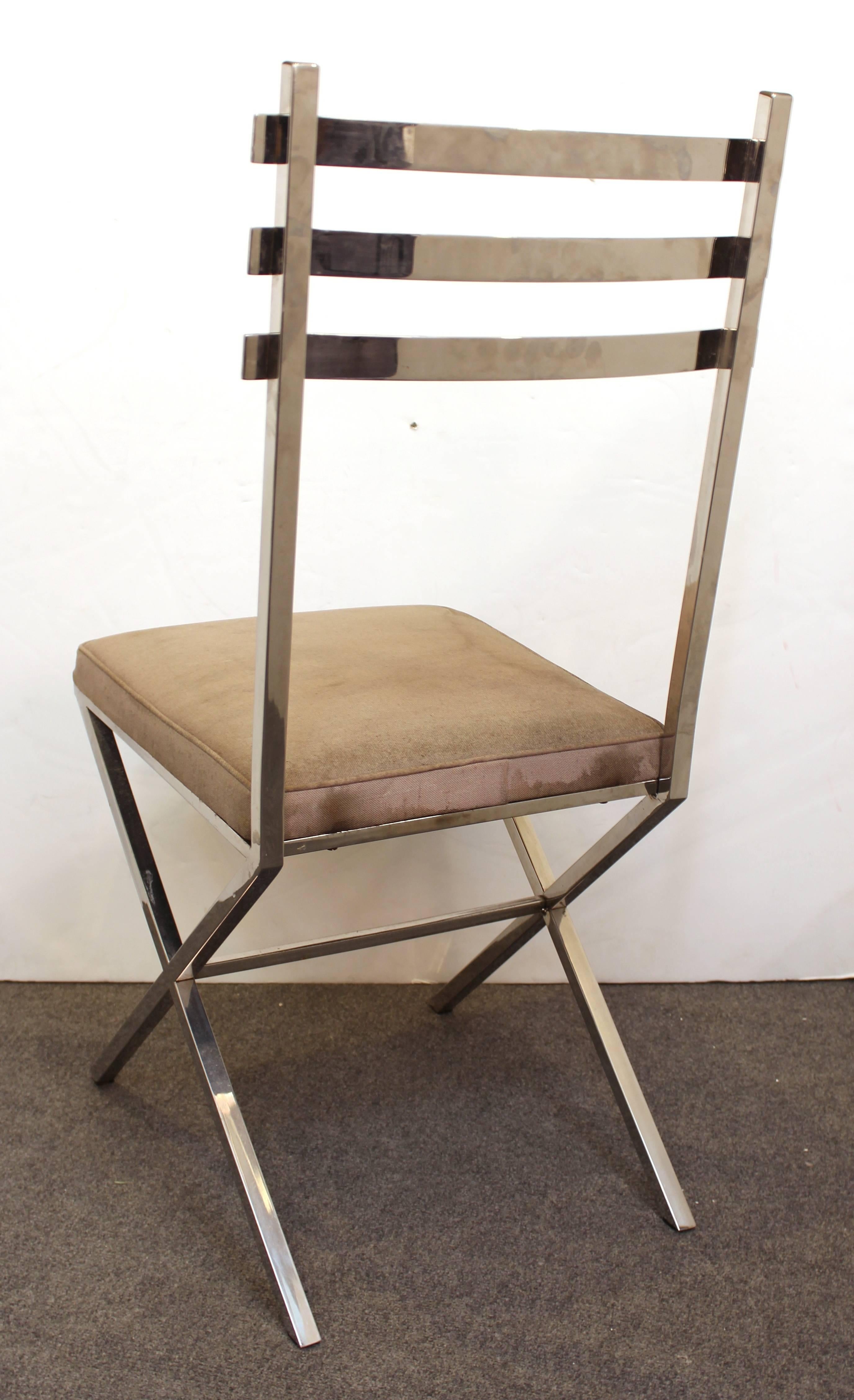 20ième siècle Chaises et tables chromées du milieu du siècle dans le style de Milo Baughman en vente