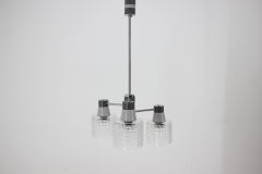 Lampadario cromato di metà secolo di Drukov, 1970