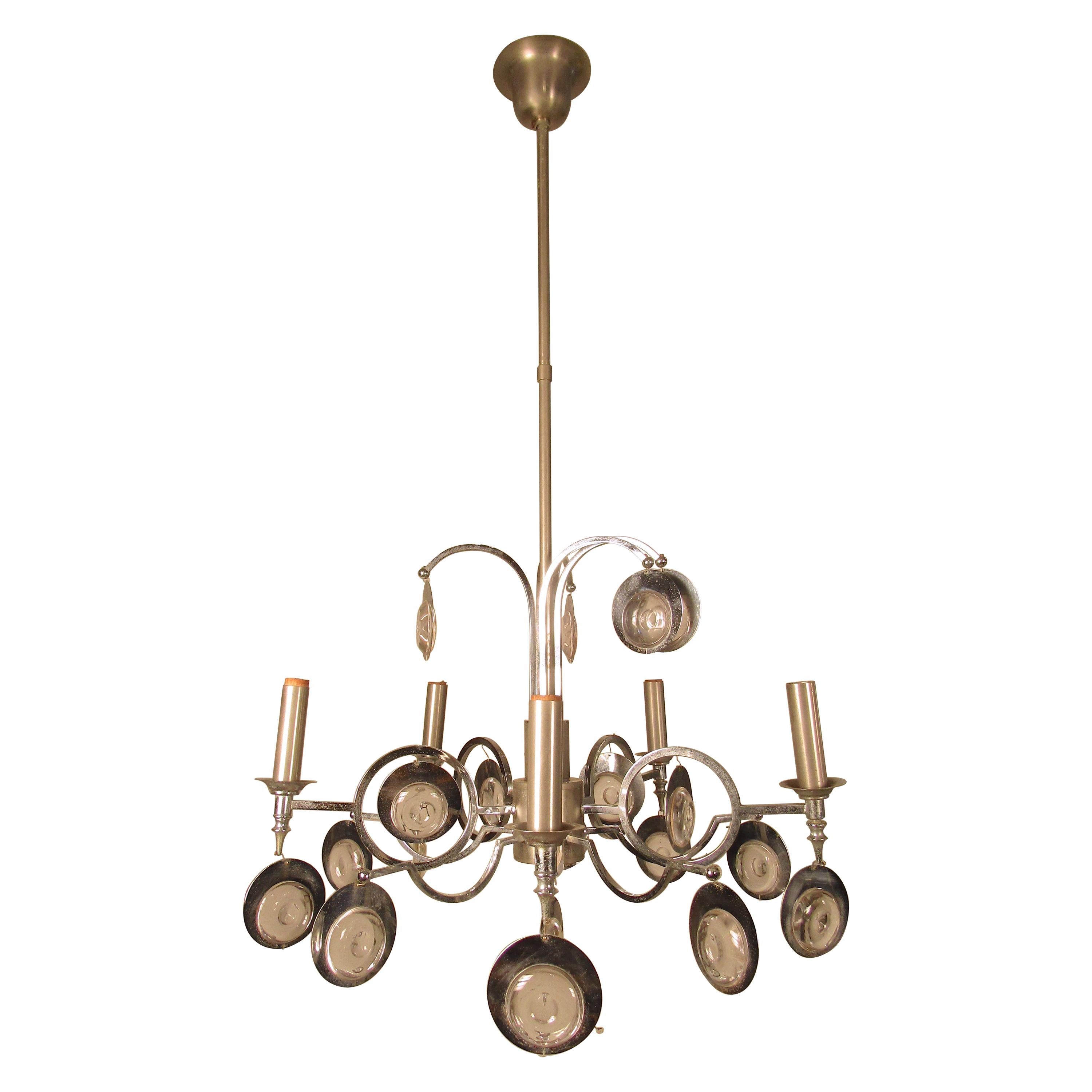 Midcentury Chrome Chandelier For Sale