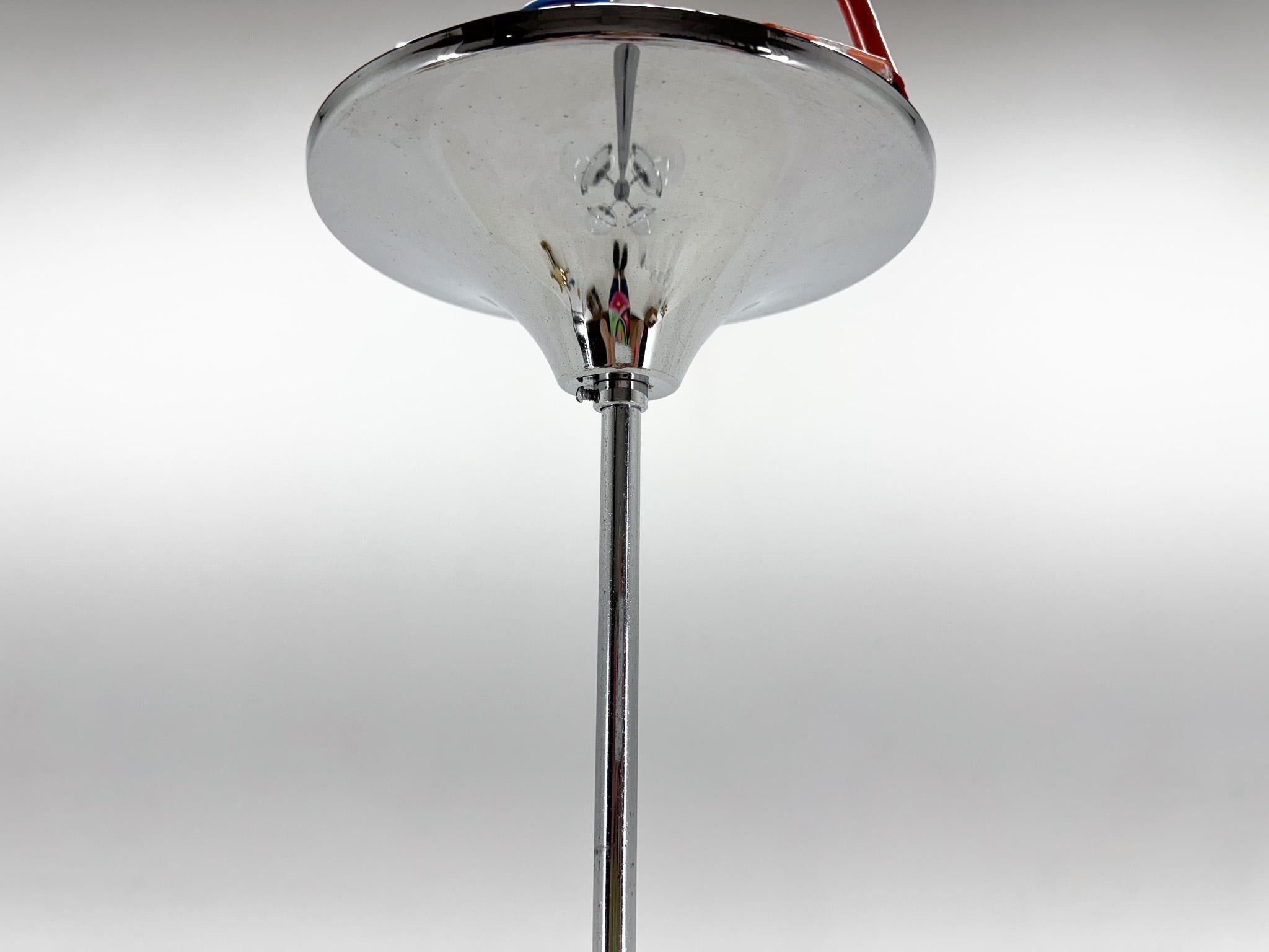 XX secolo Lampadario cromato di metà secolo, restaurato, Italia in vendita