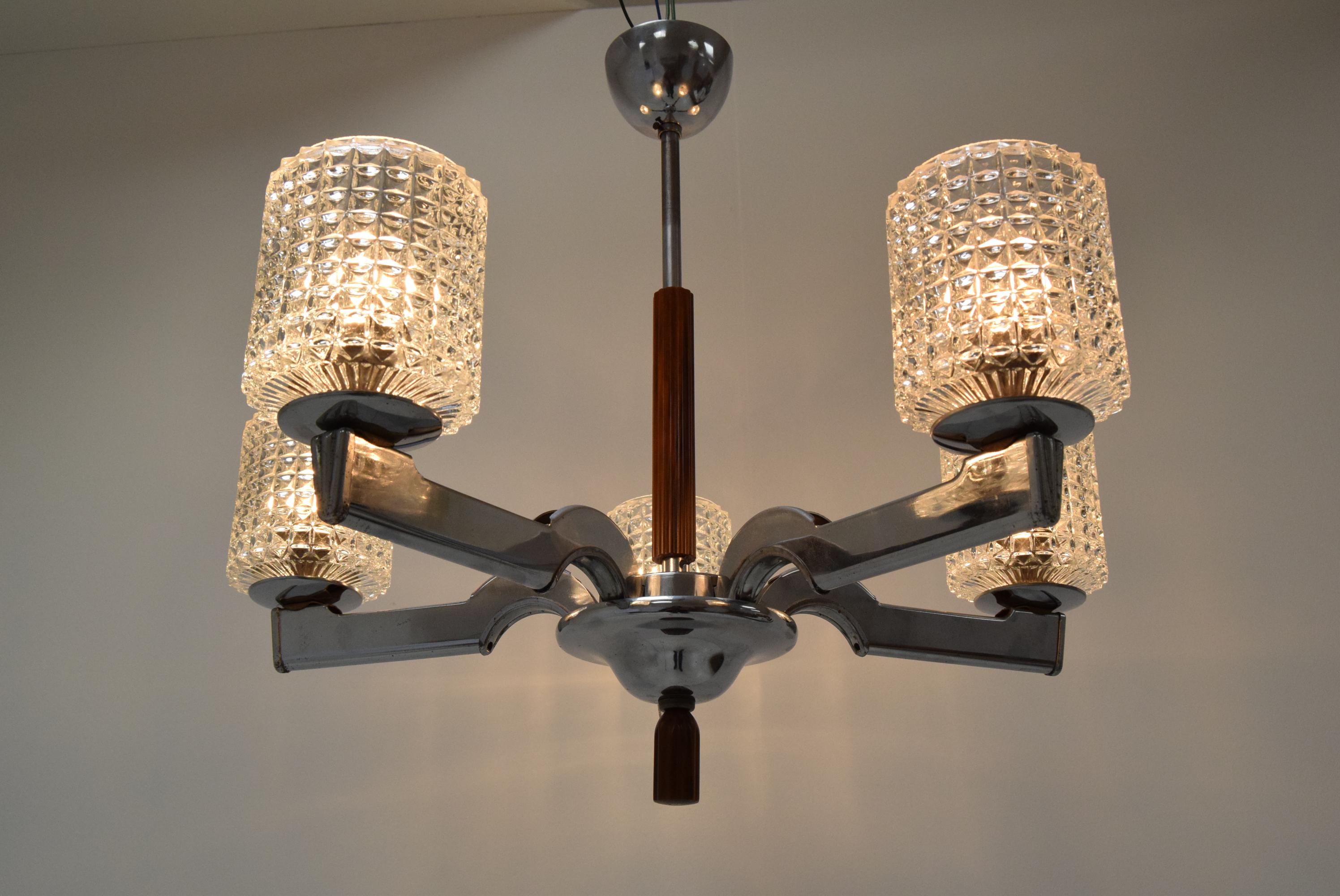 Mid-20th Century Mid-Century Chrome Chandelier, 1960's For Sale
