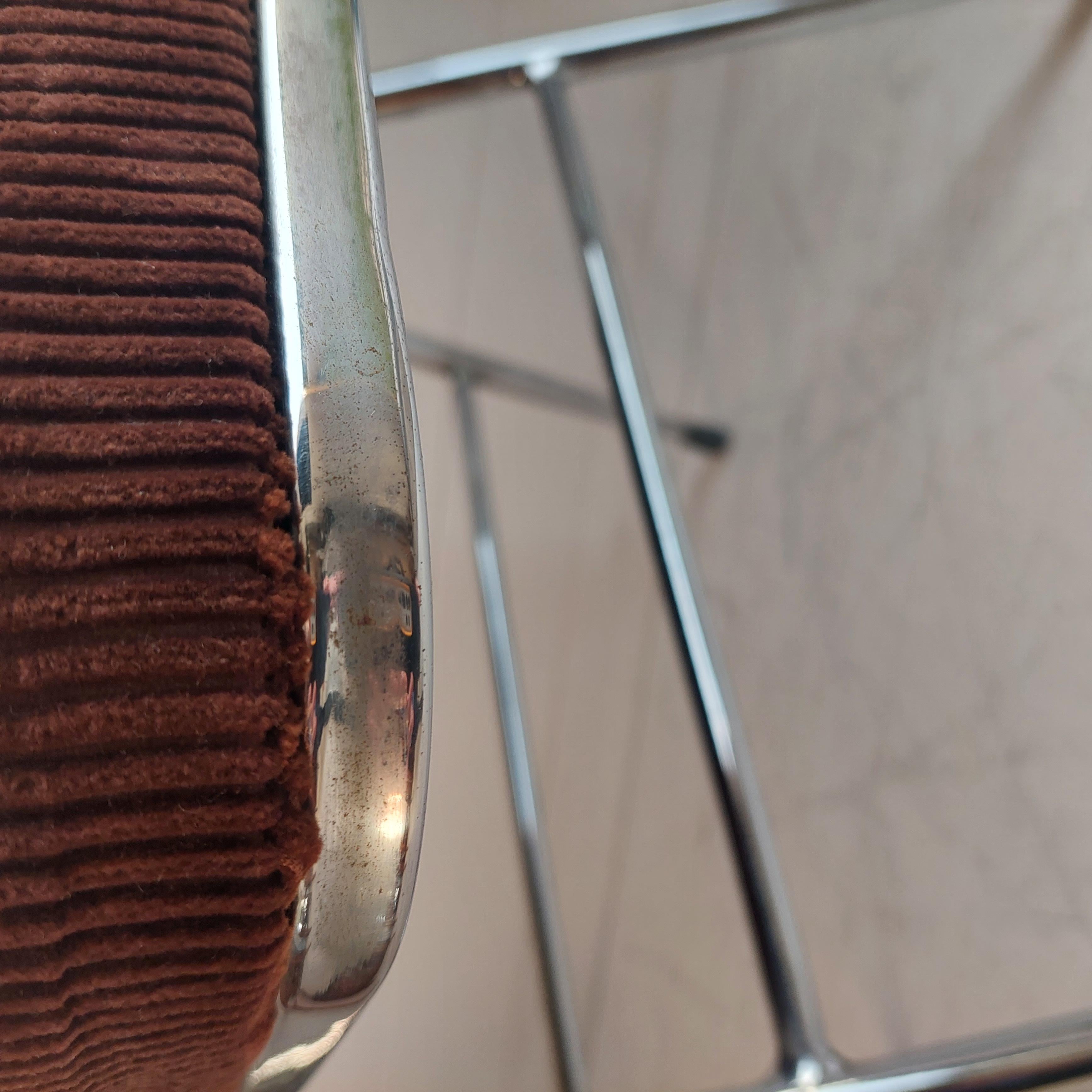 Midcentury Chrome & Corduroy Folding Chair, 1970s 7