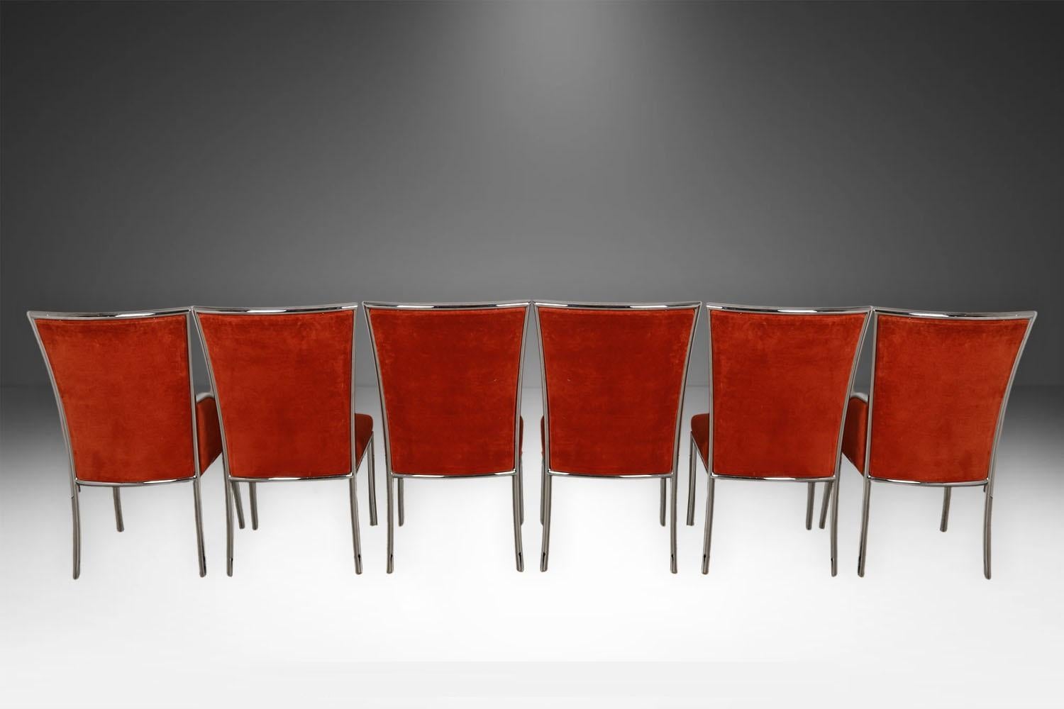 Sedie da pranzo cromate del metà del secolo scorso in stile Milo Baughman in vendita 3