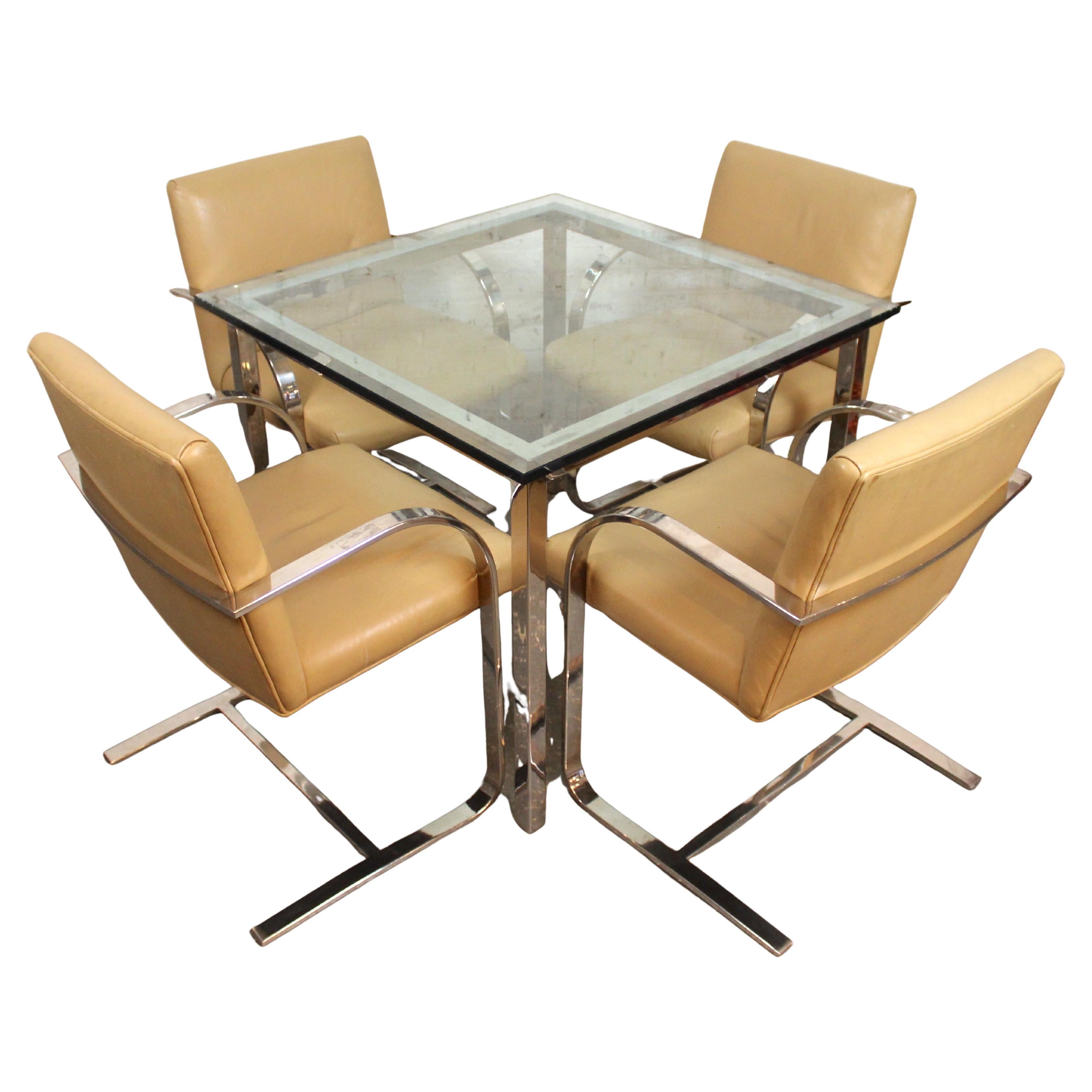 Mid-Century Chrome Dining Set For Sale