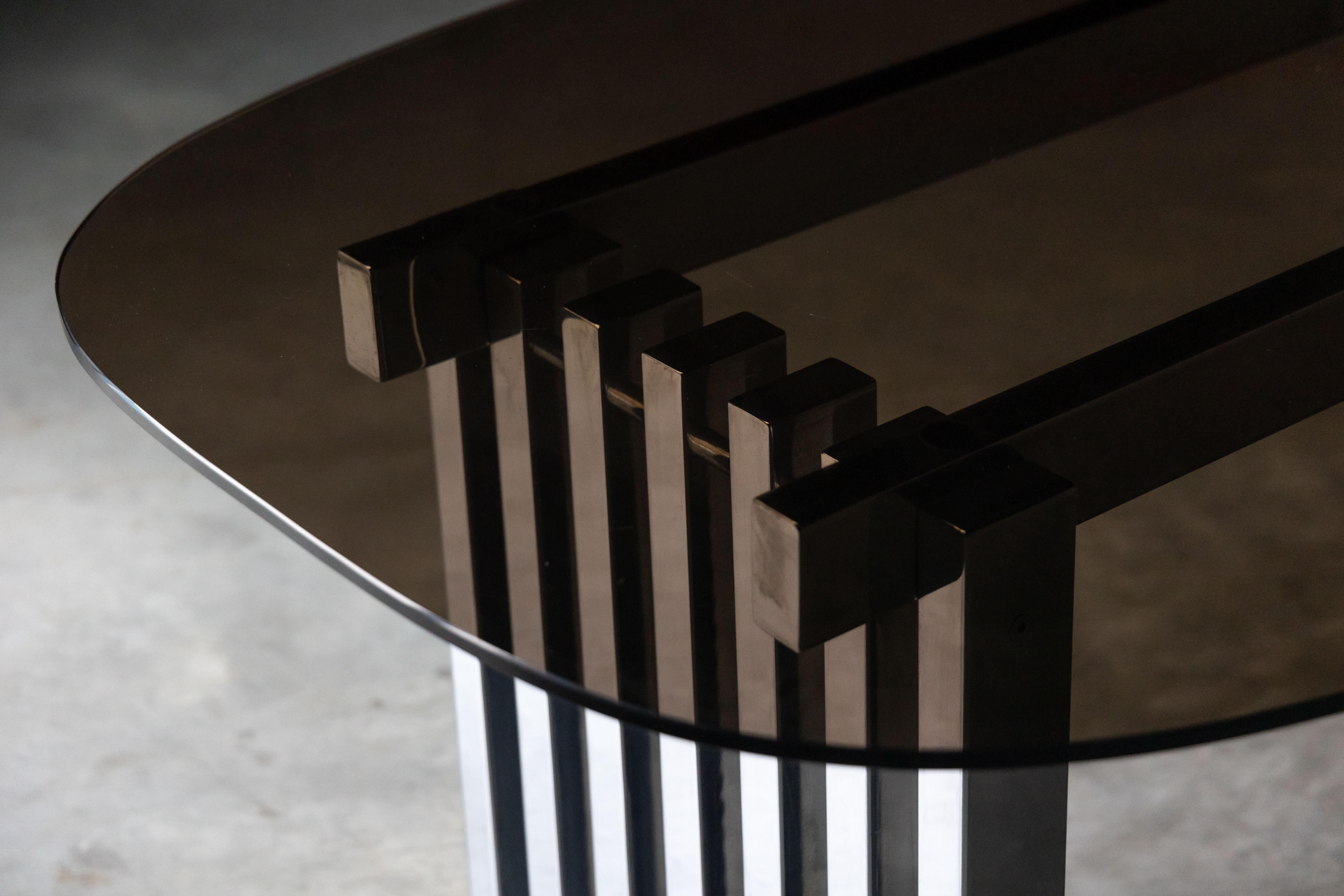 Table de salle à manger chromée du milieu du siècle pour Roche Bobois, France, 1970 en vente 4