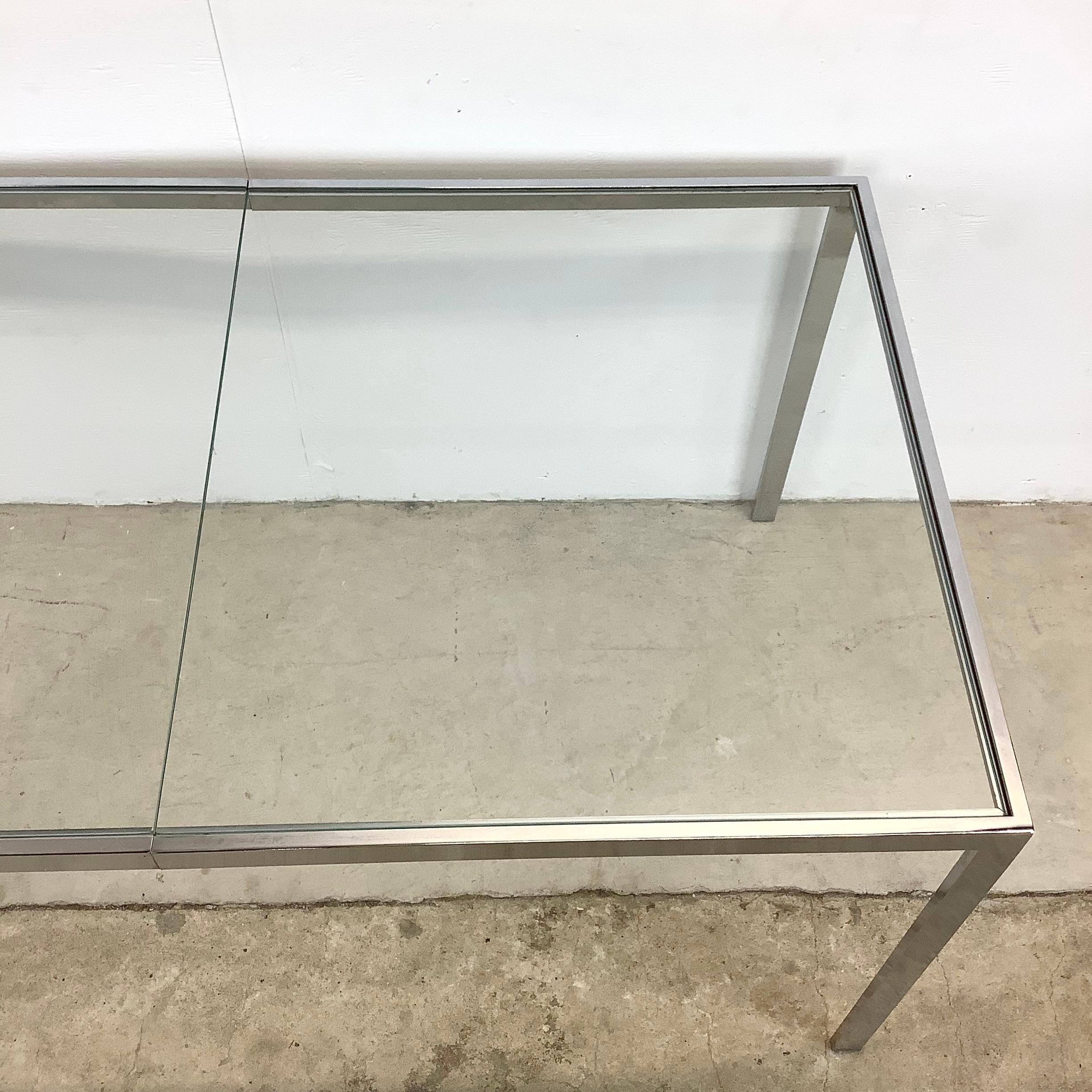Glass Mid-Century Chrome Dining Table