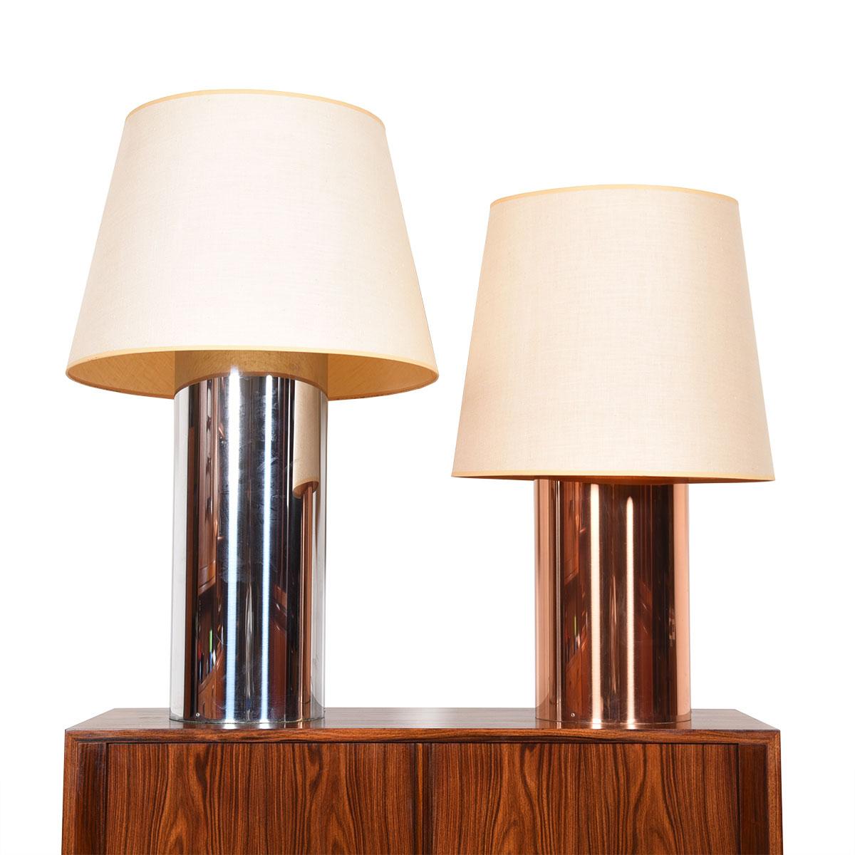 20ième siècle Lampe de bureau à double douille chromée du milieu du siècle dernier par Kovacs en vente