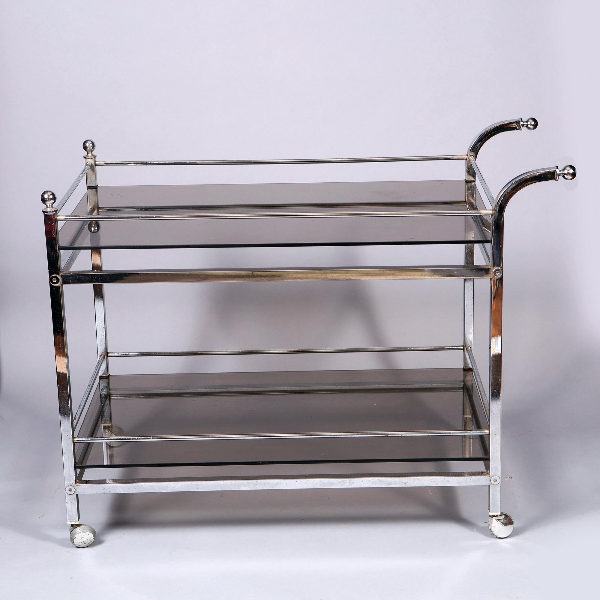 Mid-Century Chrome Drinks Trolley In Excellent Condition For Sale In Reepham, GB