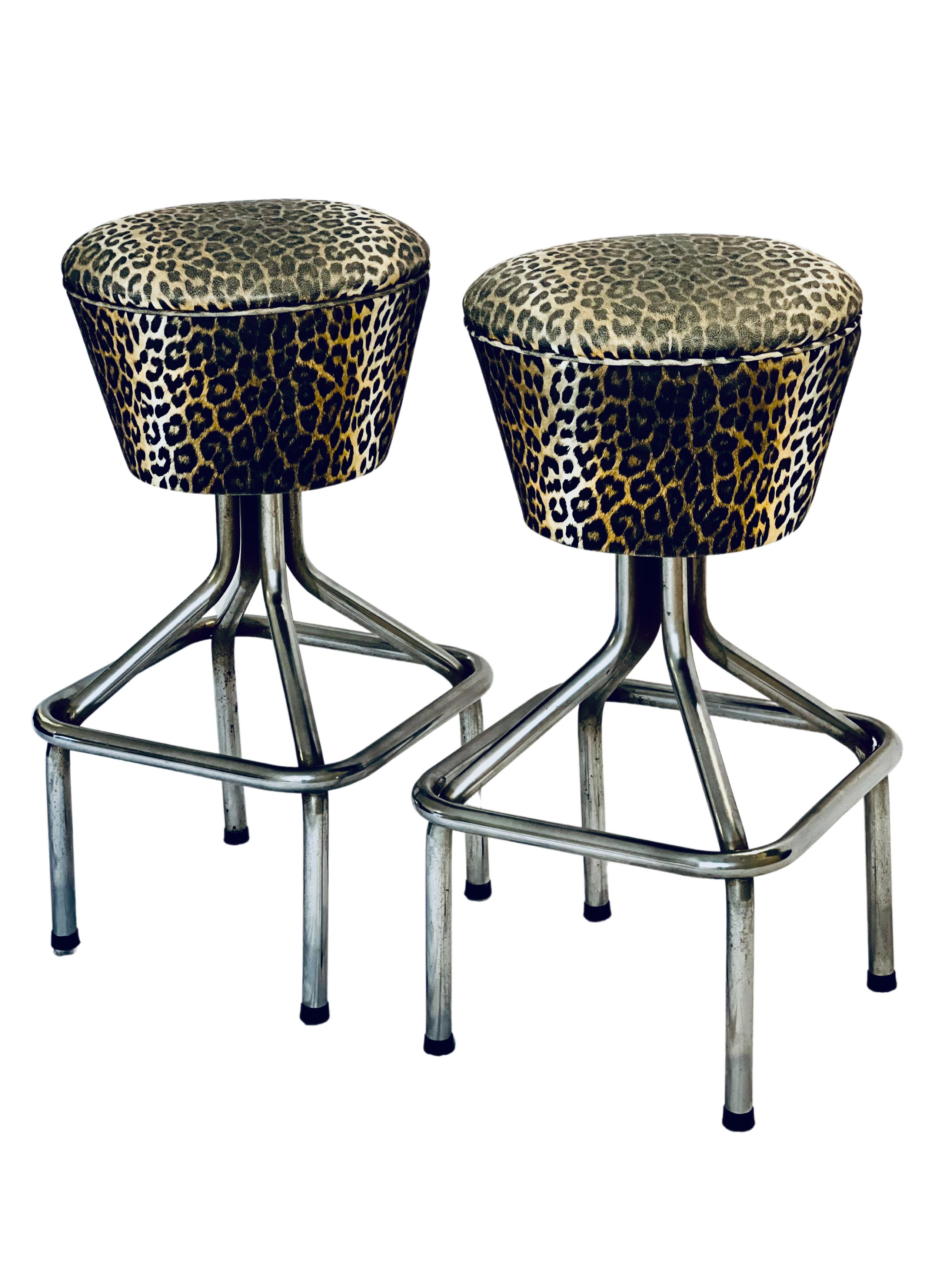 leopard bar stools