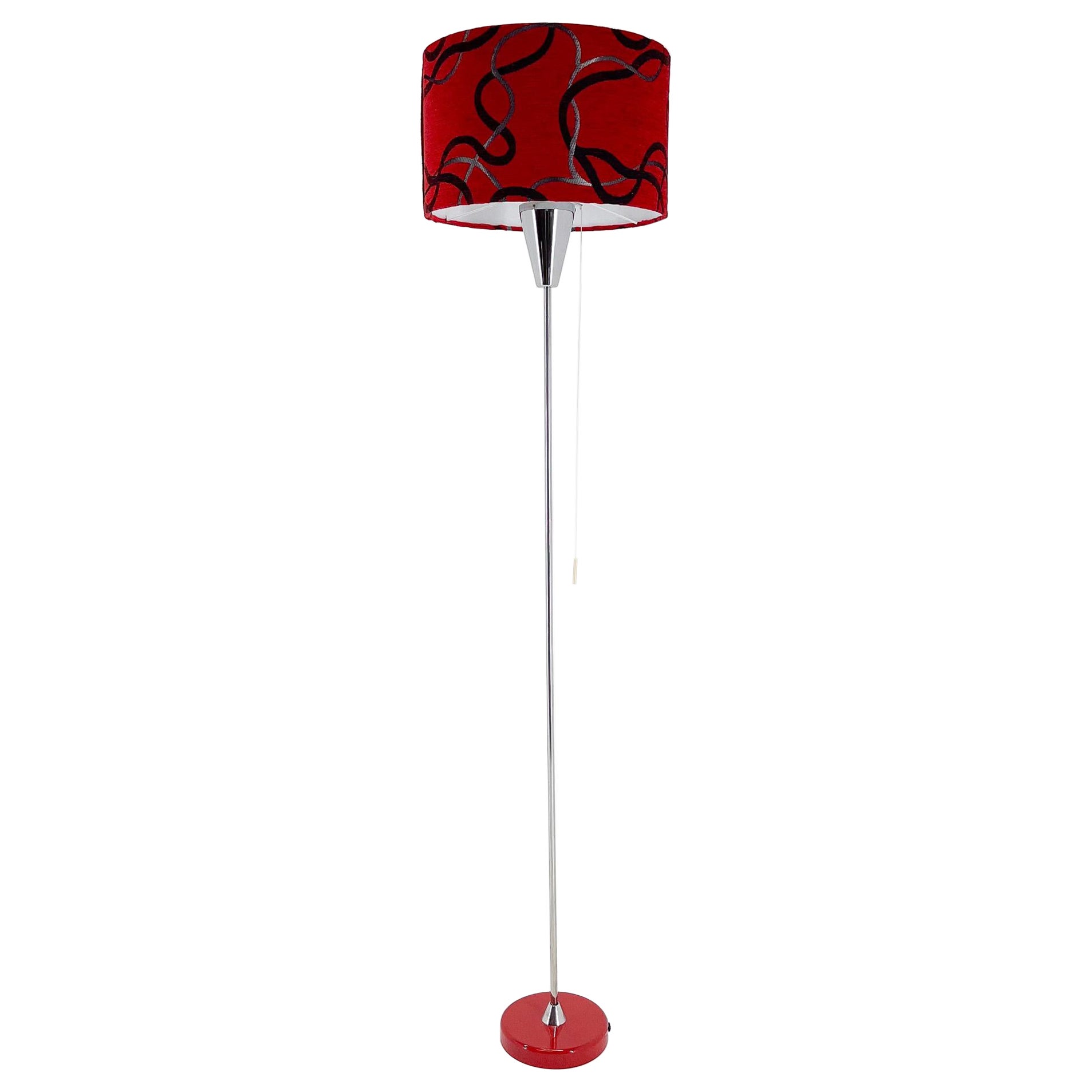 Lampadaire chromé du milieu du siècle, restauré, Tchécoslovaquie en vente