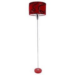 Mid-century Chrome Floor Lamp, Restored, Czechoslovakia