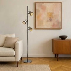 Mid-Century Chrome Floor Lamp with Adjustable Microphone-Style Shades, 1970s