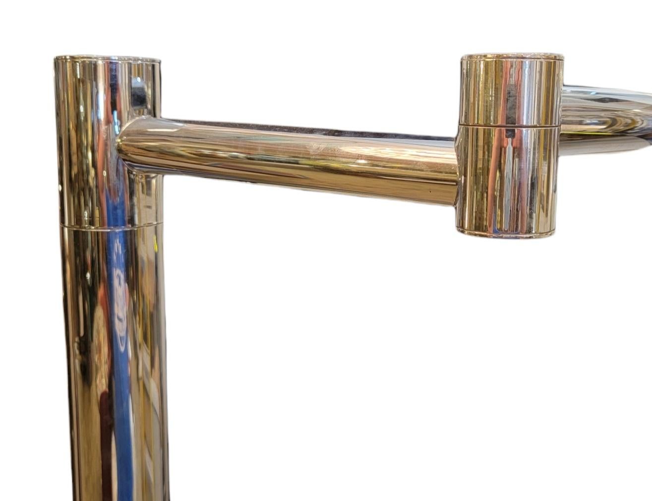 Mid-Century Chrome Floor Lamps - a Pair In Good Condition For Sale In Pasadena, CA
