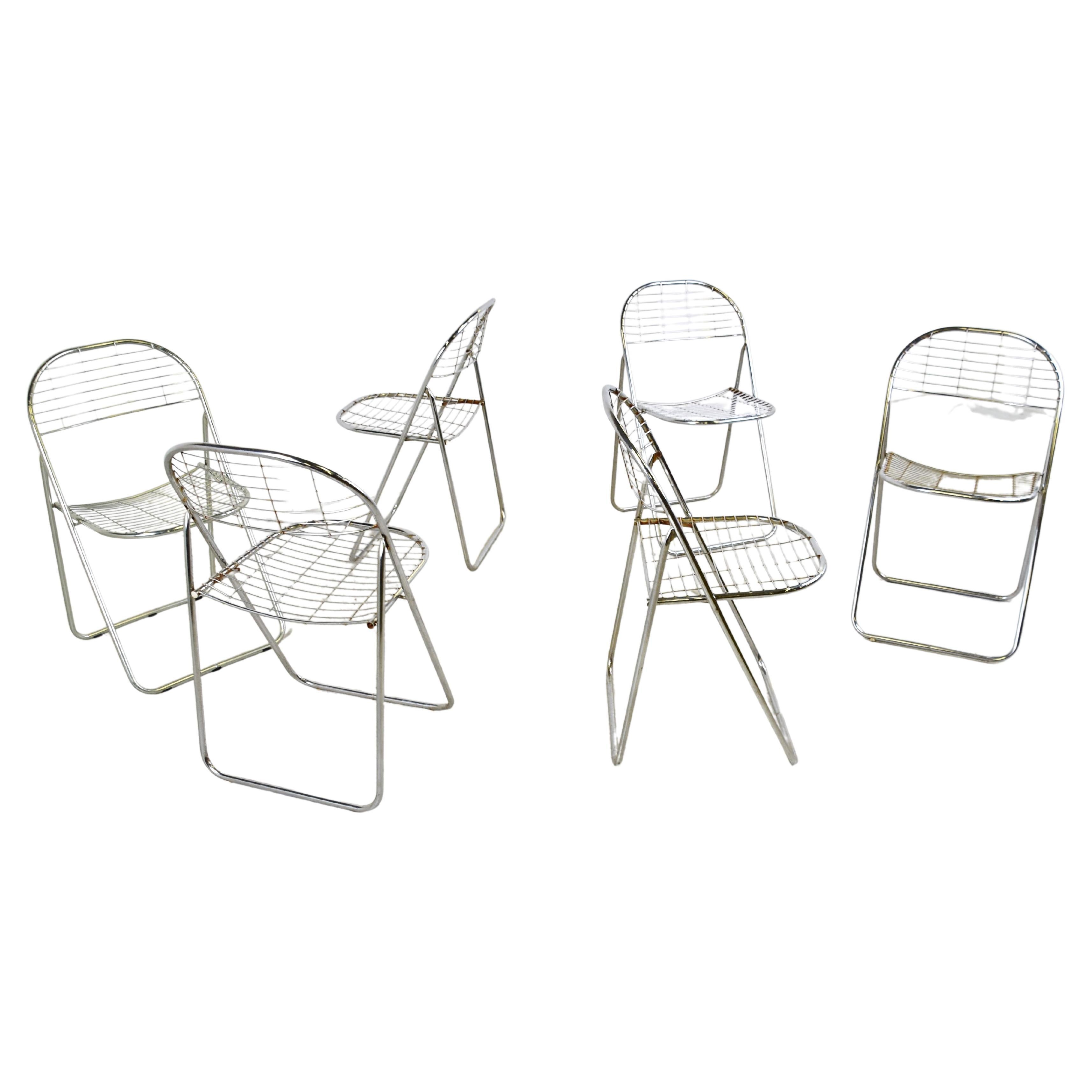 MidCentury Folding Cane Dining Chair Italy 1970s For Sale at 1stDibs