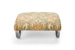 Mid-Century Chrome Frame Upholstered Top Rocking Ottoman