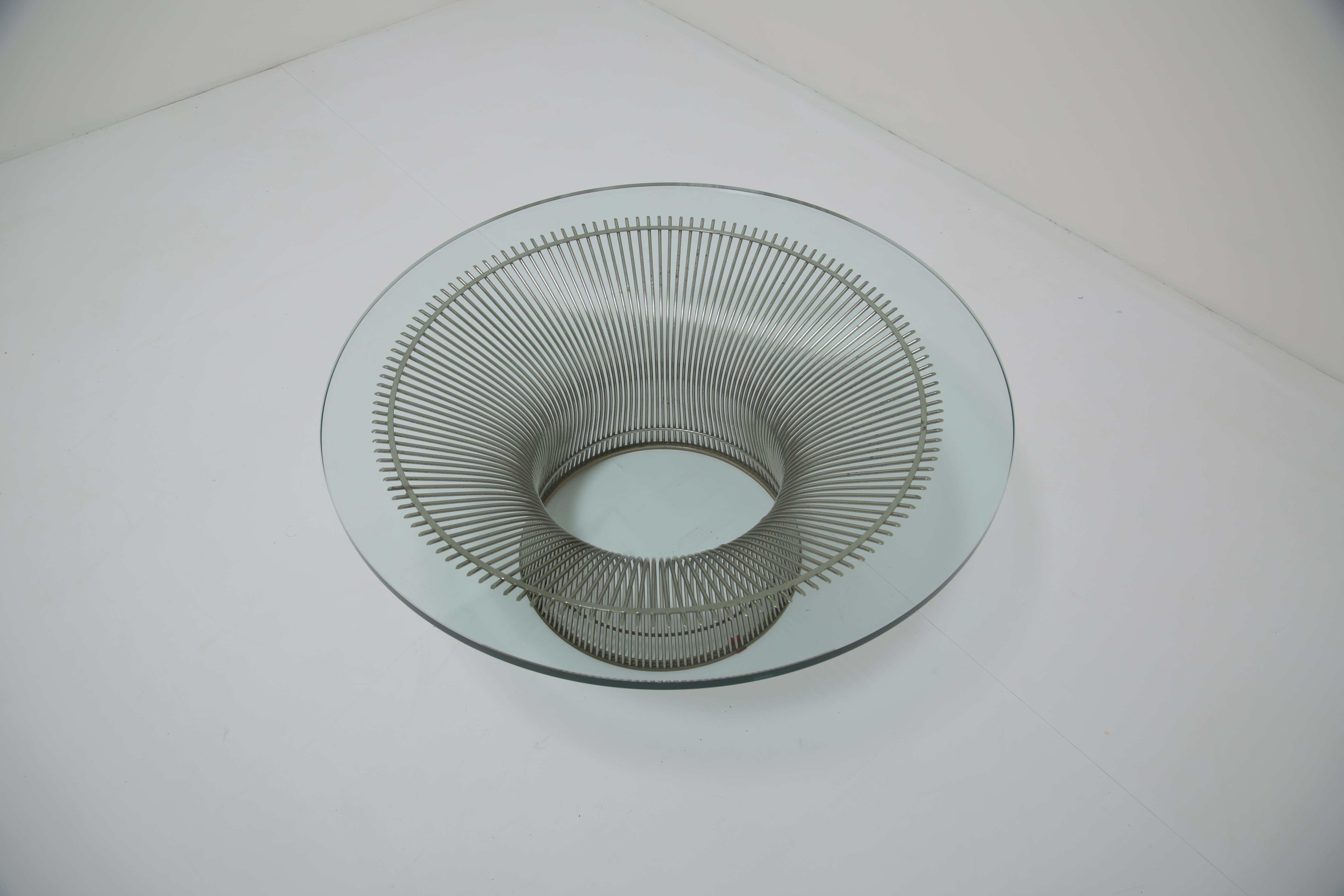 Table basse en verre et chrome du milieu du siècle par Warren Platner pour Knoll Inc, 1966 en vente 1