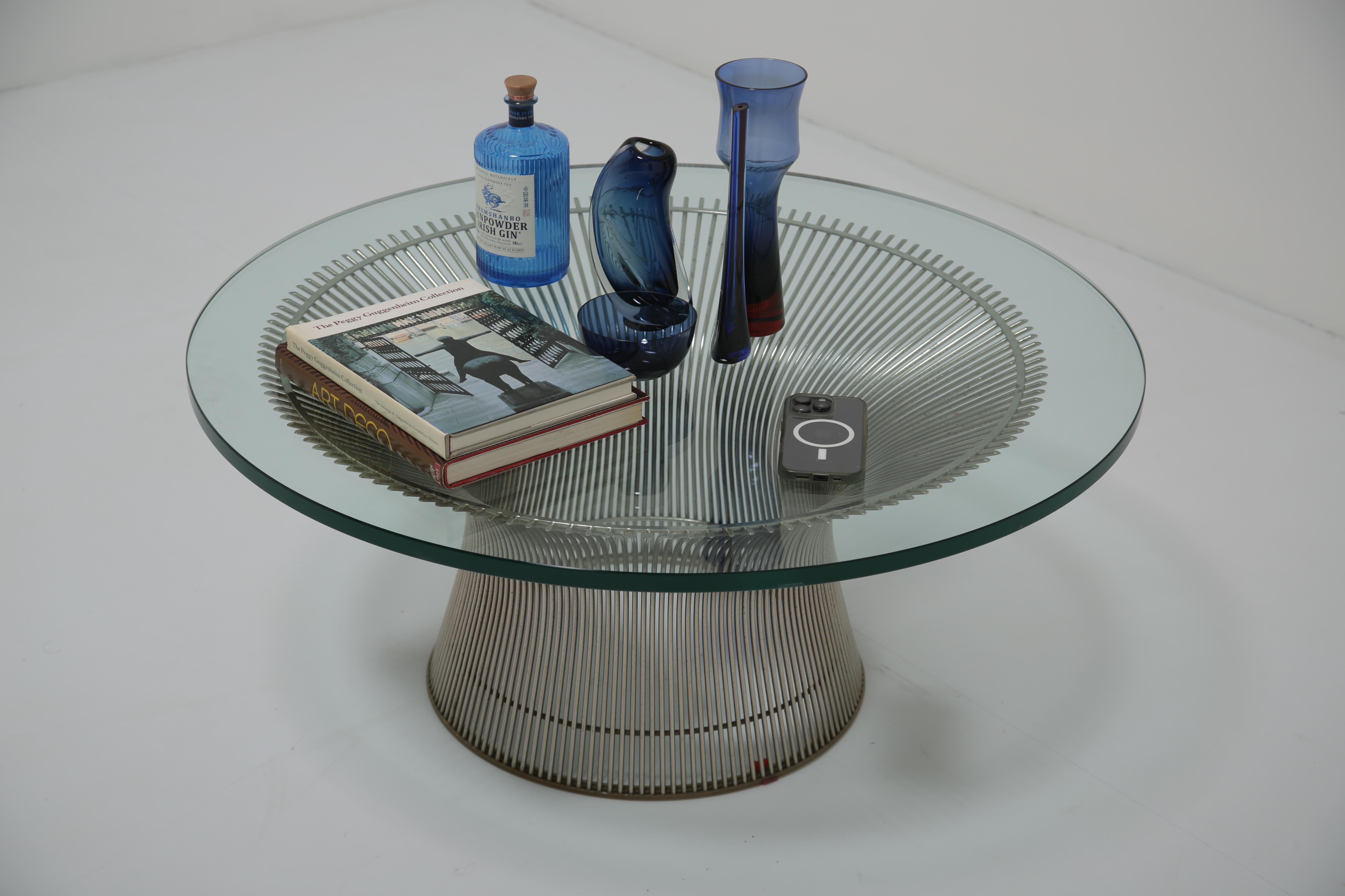 Table basse en verre et chrome du milieu du siècle par Warren Platner pour Knoll Inc, 1966 en vente 2