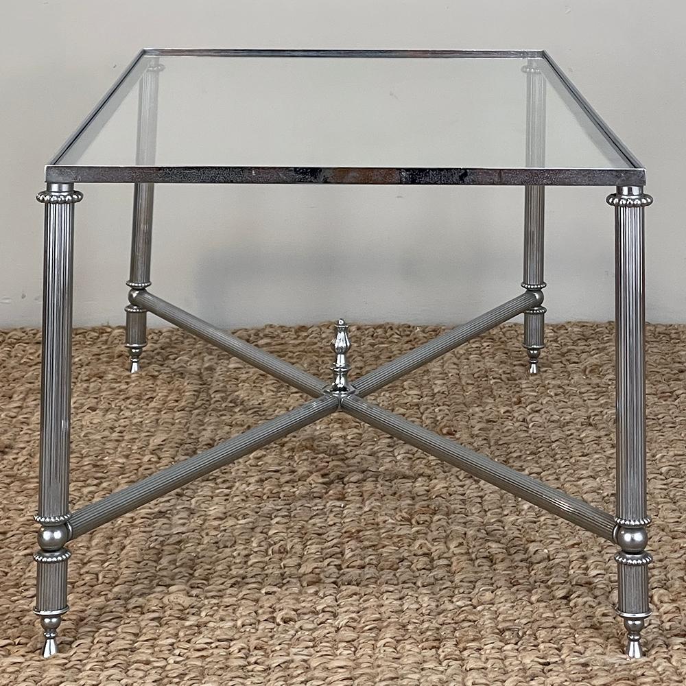 Mid-Century Chrome & Glass Coffee Table For Sale 5