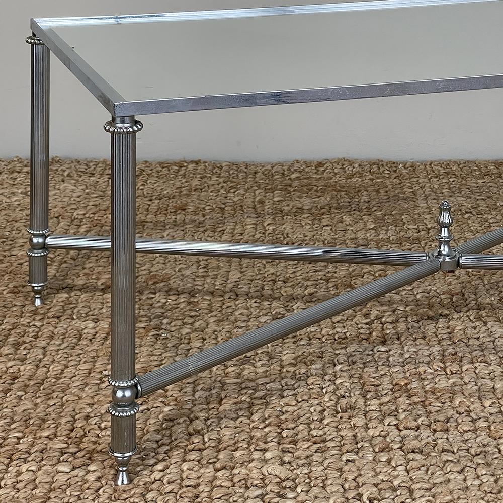 Mid-Century Chrome & Glass Coffee Table For Sale 8