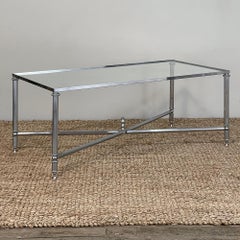 Mid-Century Chrome & Glass Coffee Table