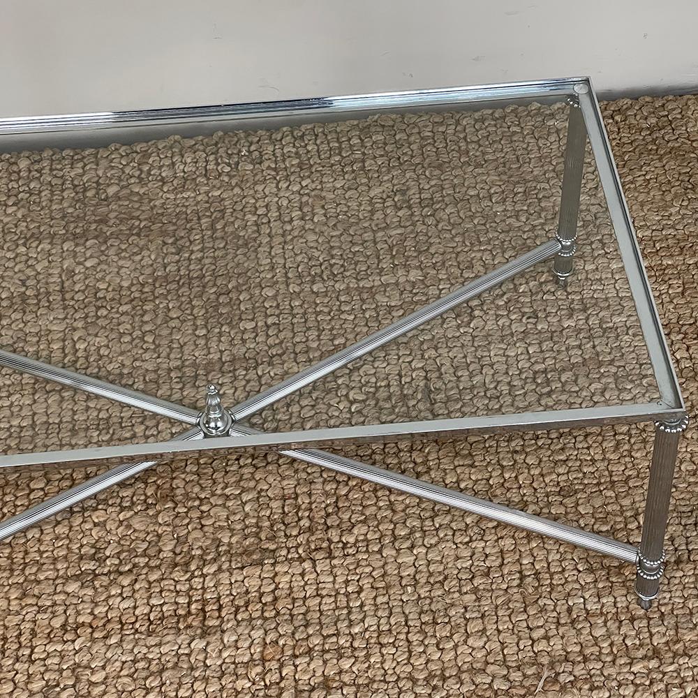 Table basse en verre et chrome du milieu du siècle Bon état - En vente à Dallas, TX