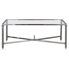 Mid-Century Chrom & Glas Couchtisch
